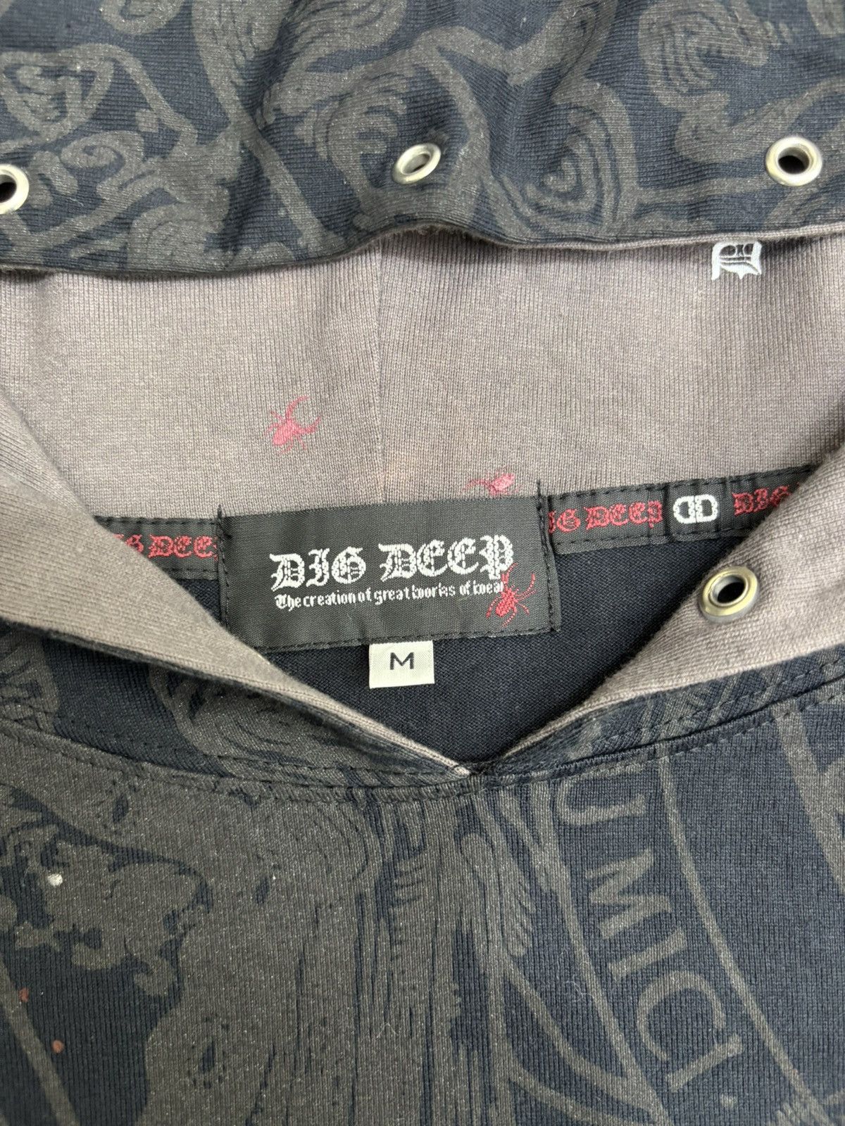 Seditionaries 💥Punk Style💥Rare Dig Deep Full Print Hoodie Shirt F594 Size US M / EU 48-50 / 2 - 4 Thumbnail