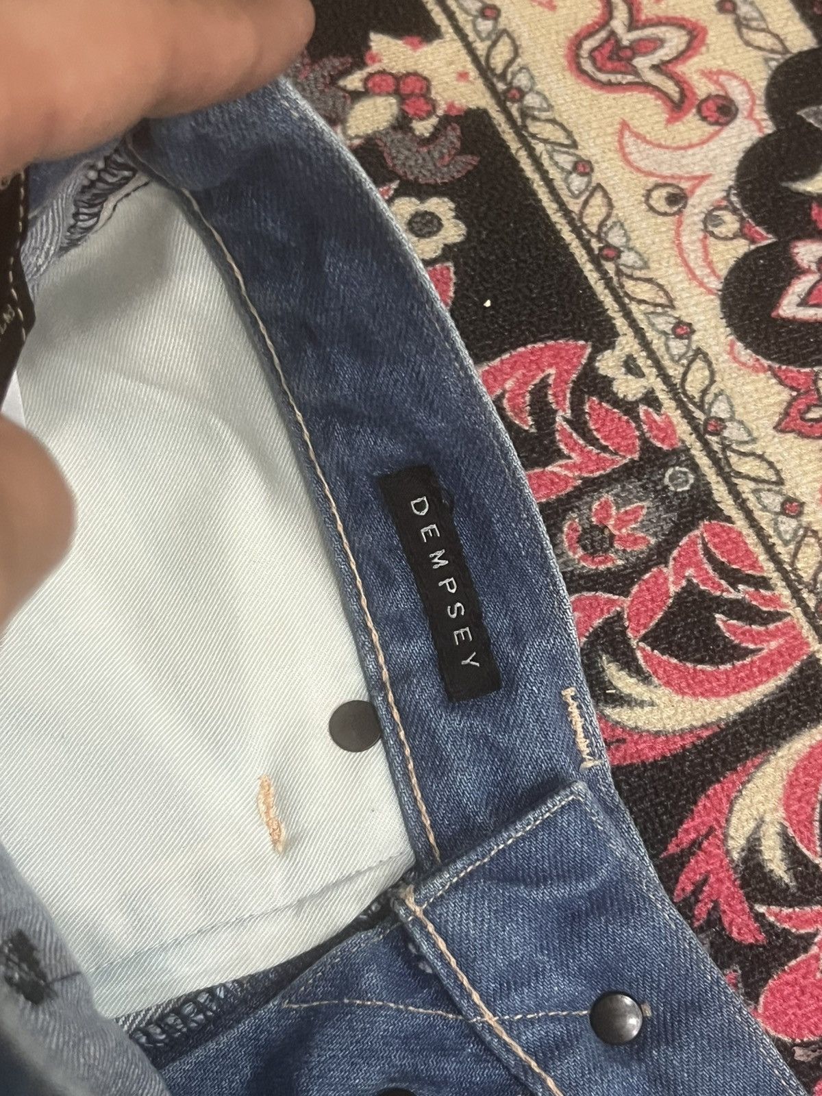 KURO Kuro “Dempsey” Classic Blue Whisker Washed Selvedge Jeans Size US 30 / EU 46 - 22 Thumbnail