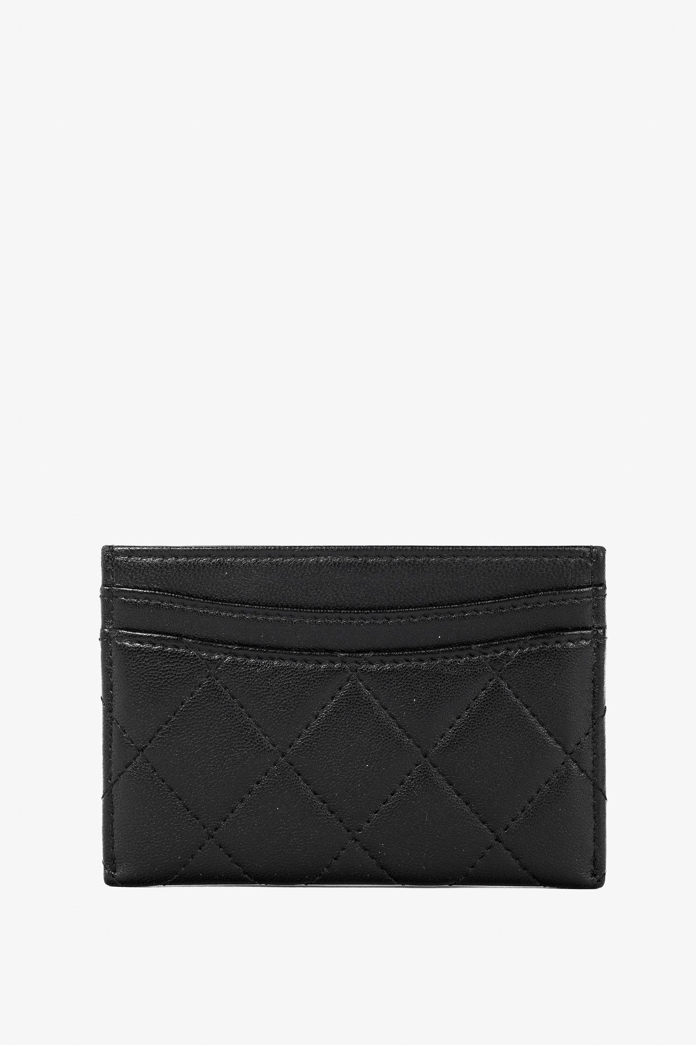 Chanel Chanel Black Lambskin Leather Quilted CC Card Holder Size ONE SIZE - 4 Thumbnail