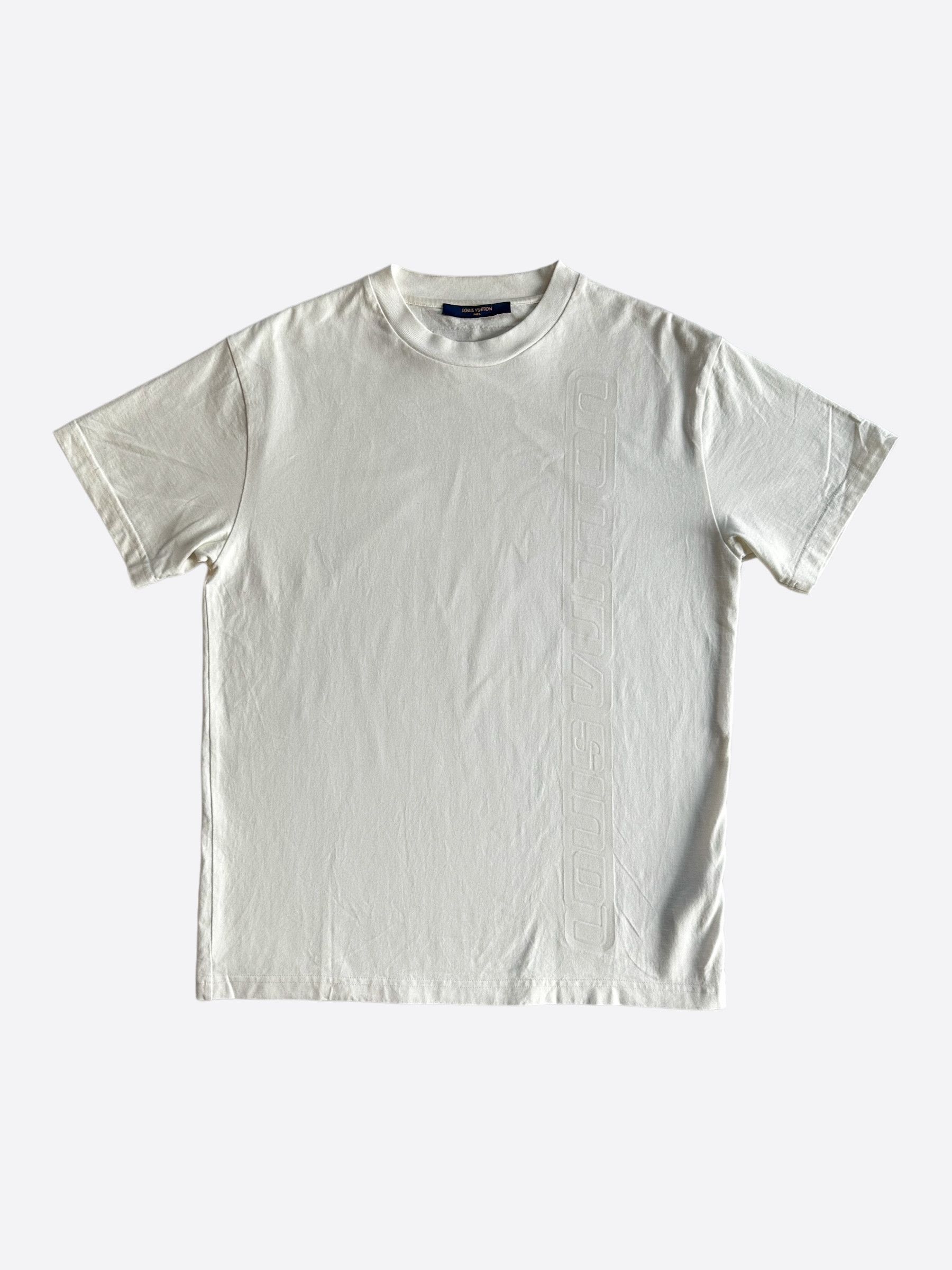 Louis Vuitton Louis Vuitton White Embossed T-Shirt Size US S / EU 44-46 / 1 - 1 Thumbnail