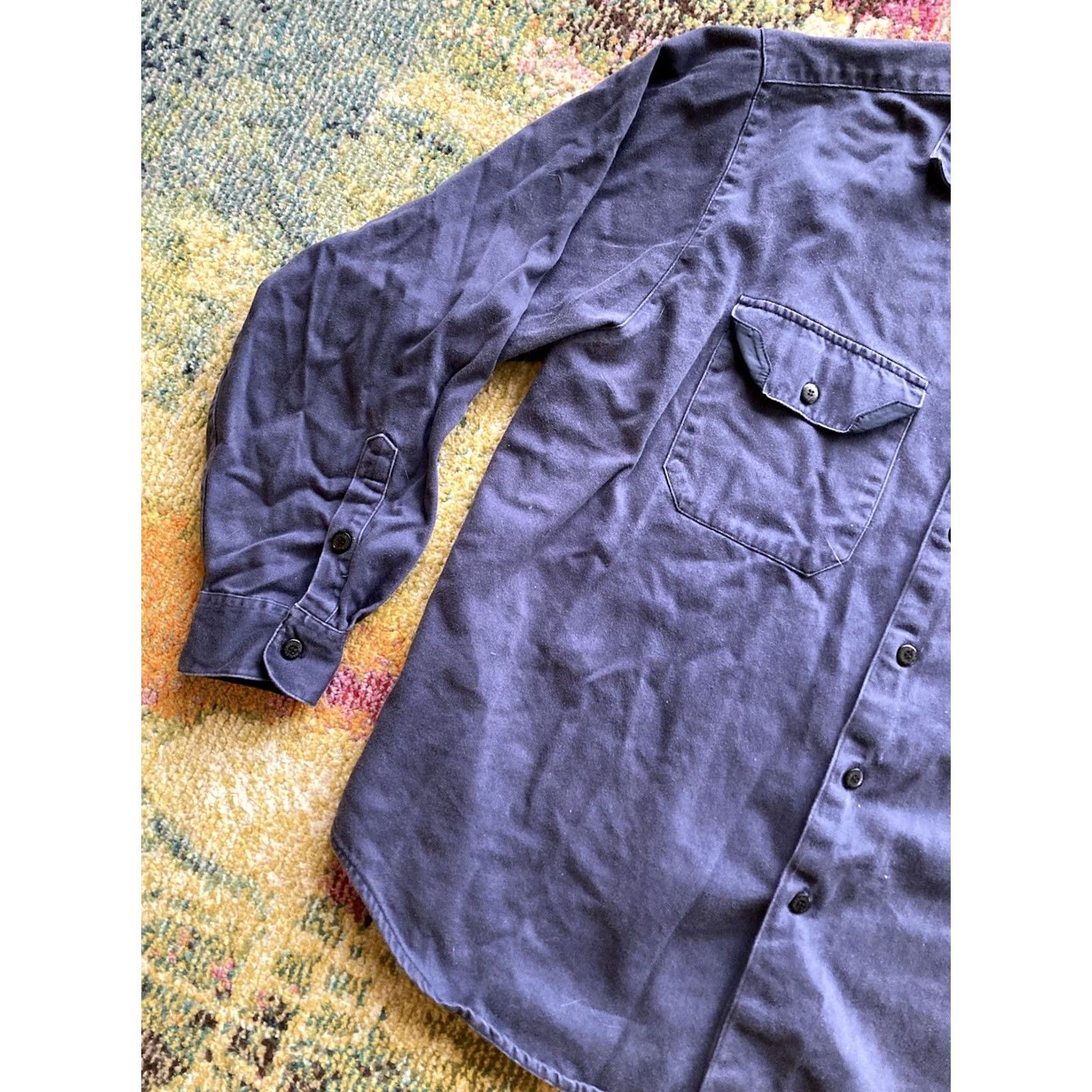 Harley Davidson VINTAGE Harley-Davidson Shirt Mens XL Long Sleeve Button Up Blue Size US XL / EU 56 / 4 - 2 Thumbnail