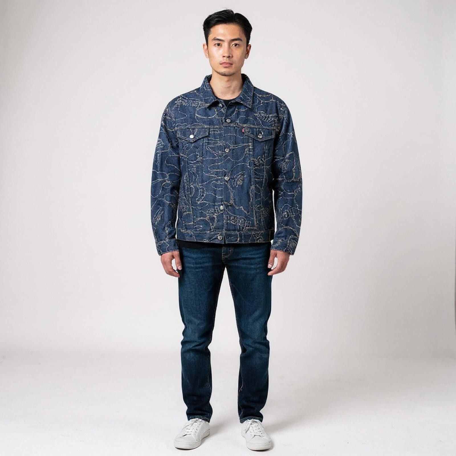 Levi's Levi's X Bape Split Trucker Jacket XL Used D8210 Size US XL / EU 56 / 4 - 1 Thumbnail