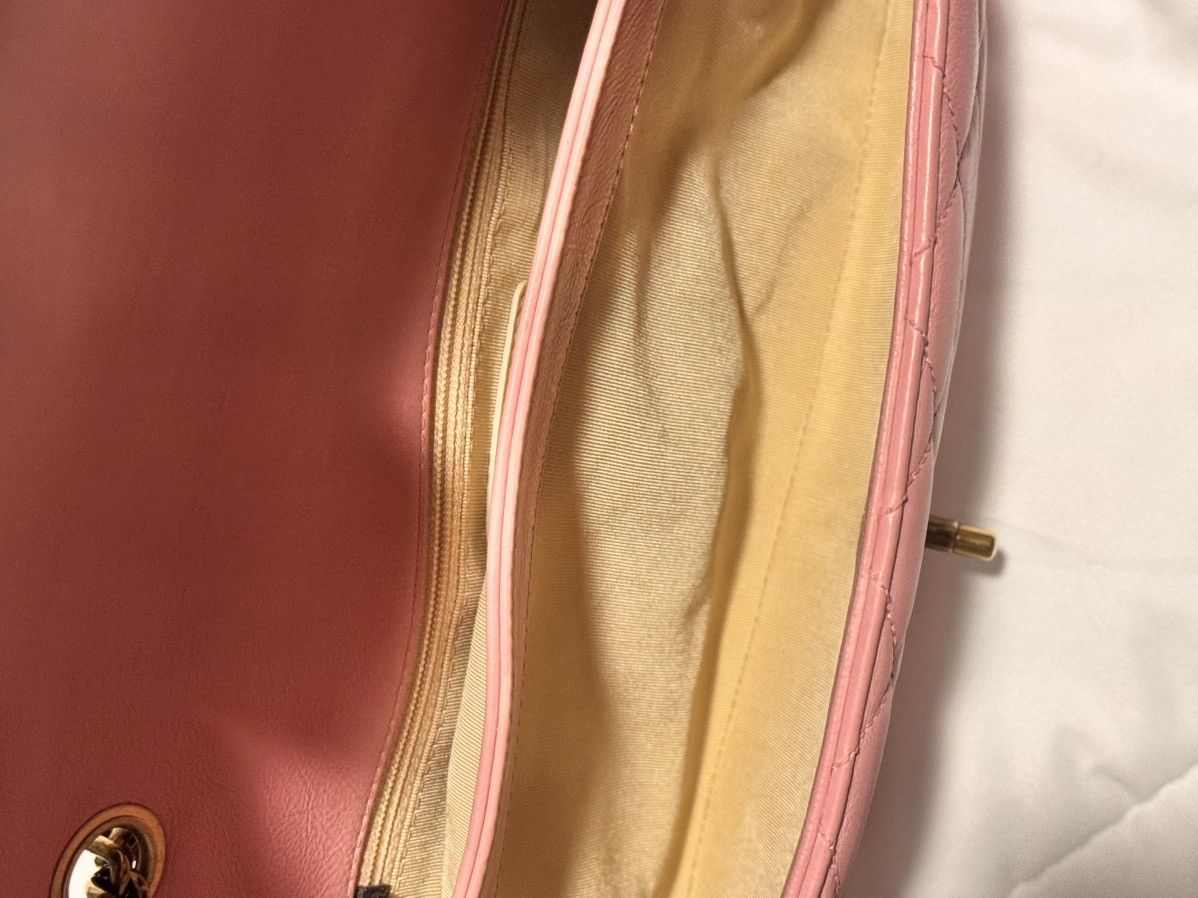 Chanel Chanel Pink Calfskin Leather Zipped Back Pocket Flap Bag Size ONE SIZE - 8 Thumbnail
