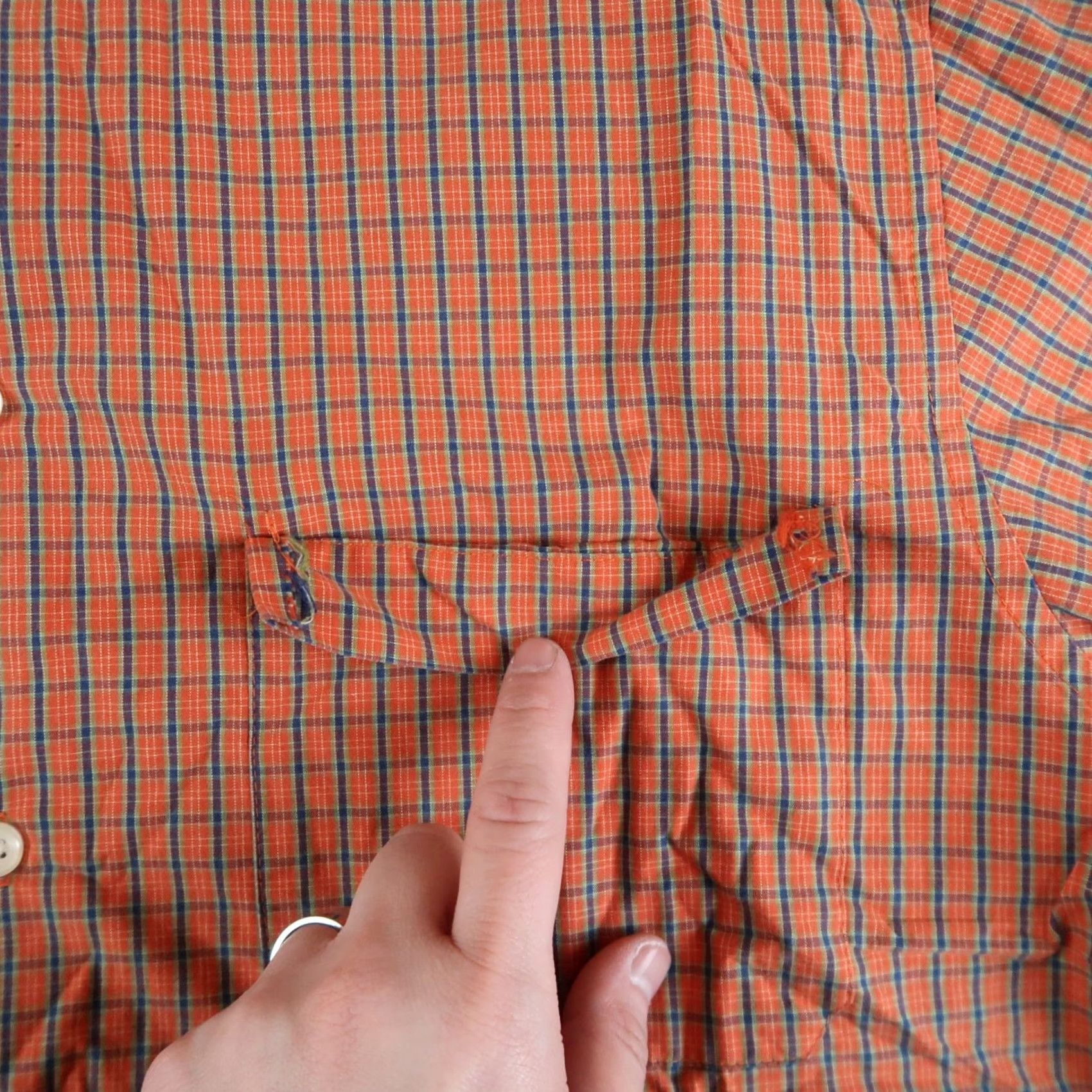 Gap VINTAGE Gap Shirt Men M Orange Plaid Button-Up Short Sleeve 90s Classic Size US M / EU 48-50 / 2 - 5 Thumbnail