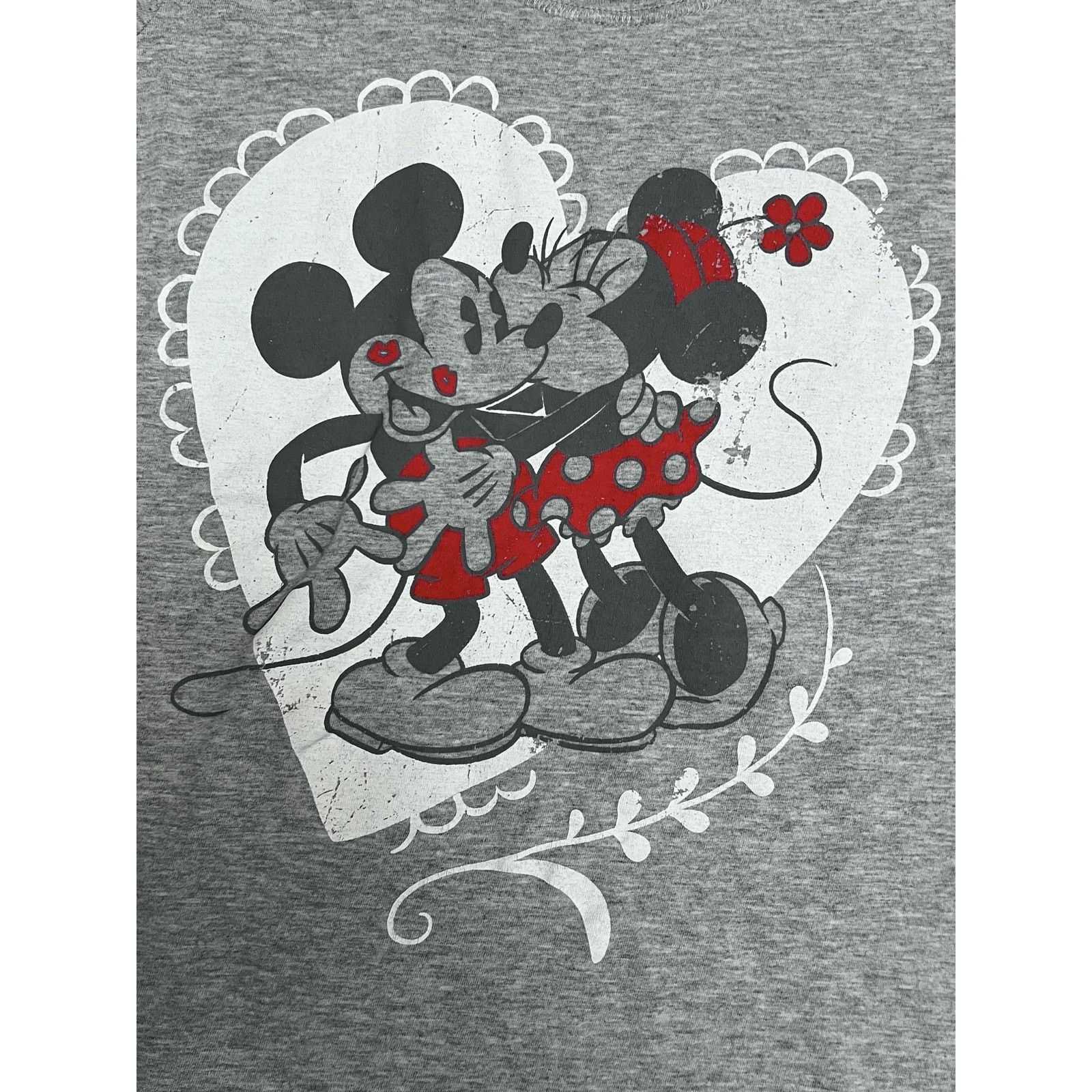 Disney Disney Store Women's Mickey & Minnie Mouse Heart Gray Shirt Size M / US 6-8 / IT 42-44 - 2 Thumbnail
