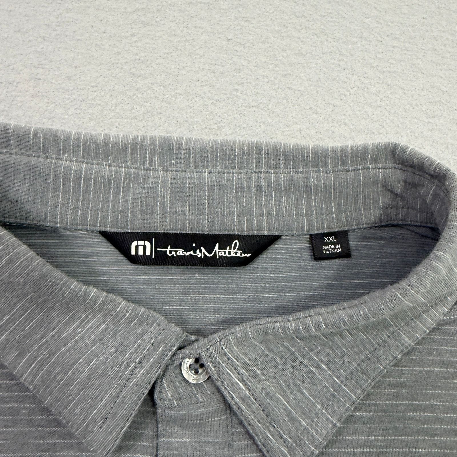 TravisMathew TravisMathew River Town Golf Polo Shirt Men's 2XL Gray Blue Size US XXL / EU 58 / 5 - 5 Thumbnail