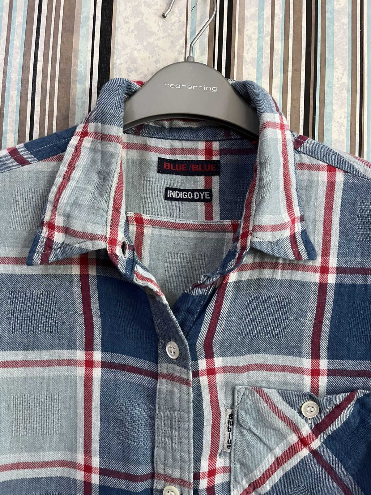 Blue Blue Japan 1990s Sashiko plaid button up #F3 Size S / US 4 / IT 40 - 4 Thumbnail