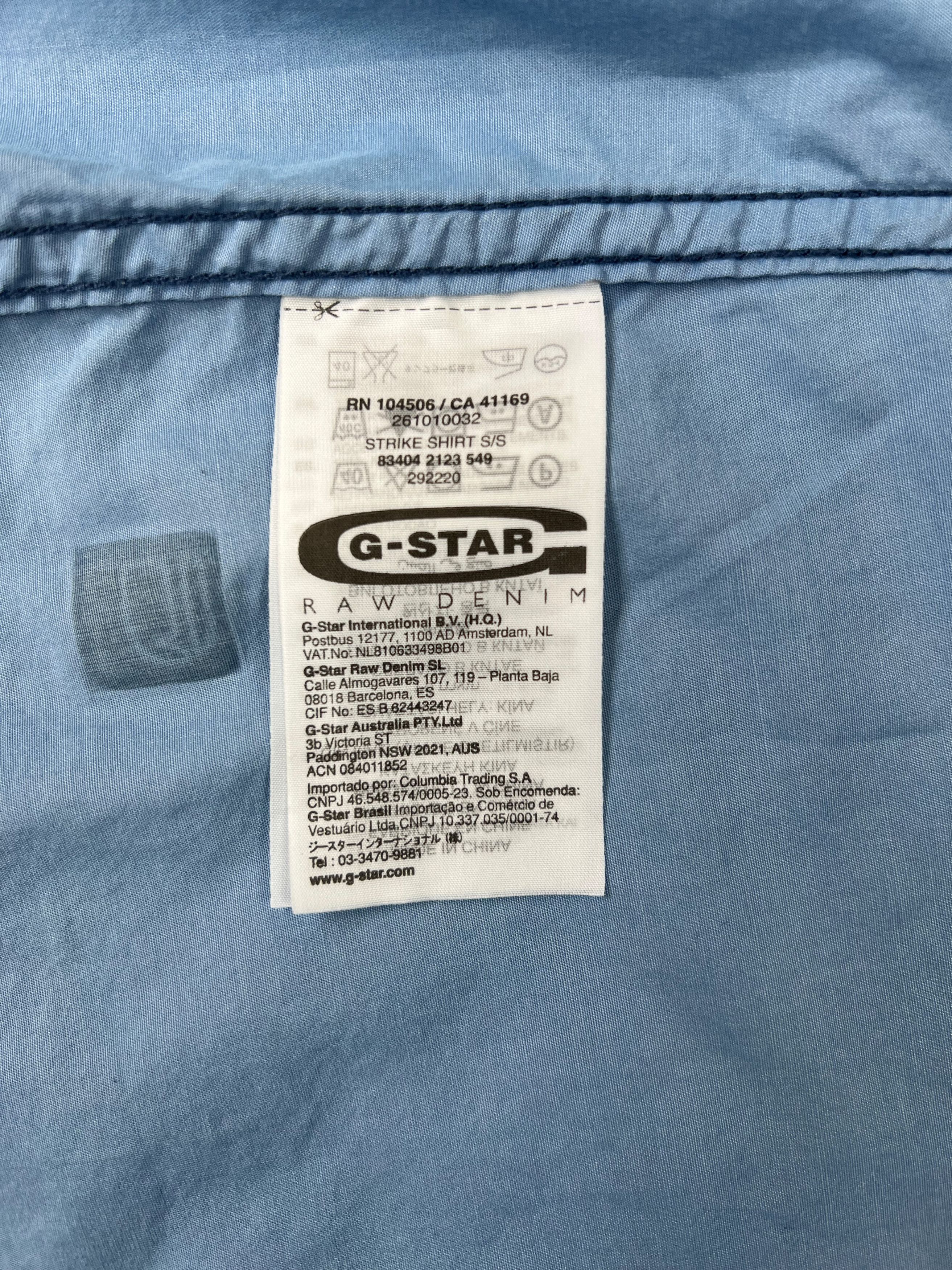G-Star G-Star RAW Strike Shirt S/S Blue Workwear Style Size US M / EU 48-50 / 2 - 18 Thumbnail