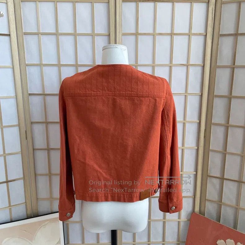 Hermes Hermes Orange denim jacket, denim Size XS / US 0-2 / IT 36-38 - 2 Thumbnail