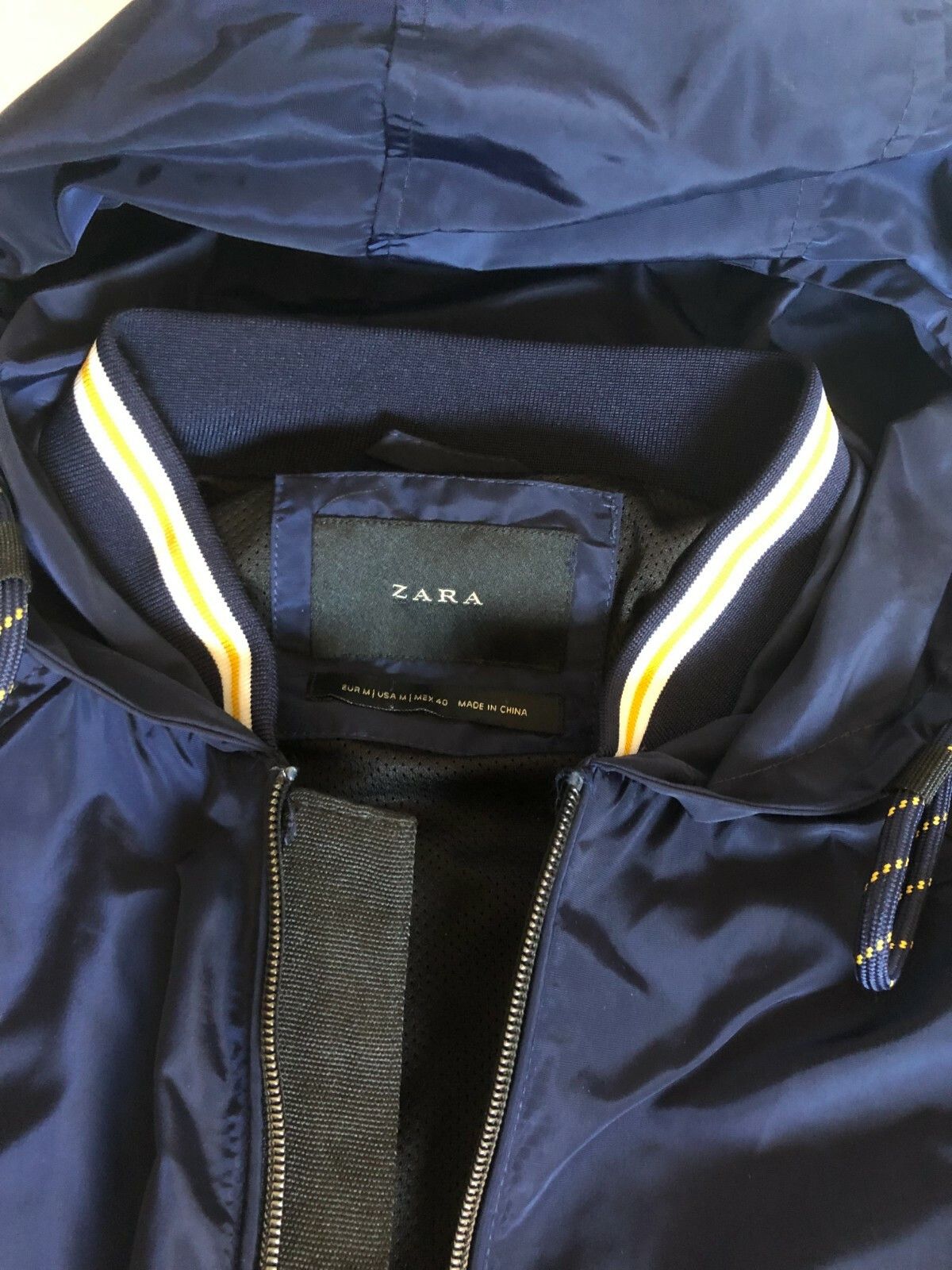 Zara Zara Man Navy Zip Hooded Bomber Nylon Lined Jacket M EU Size US M / EU 48-50 / 2 - 5 Thumbnail