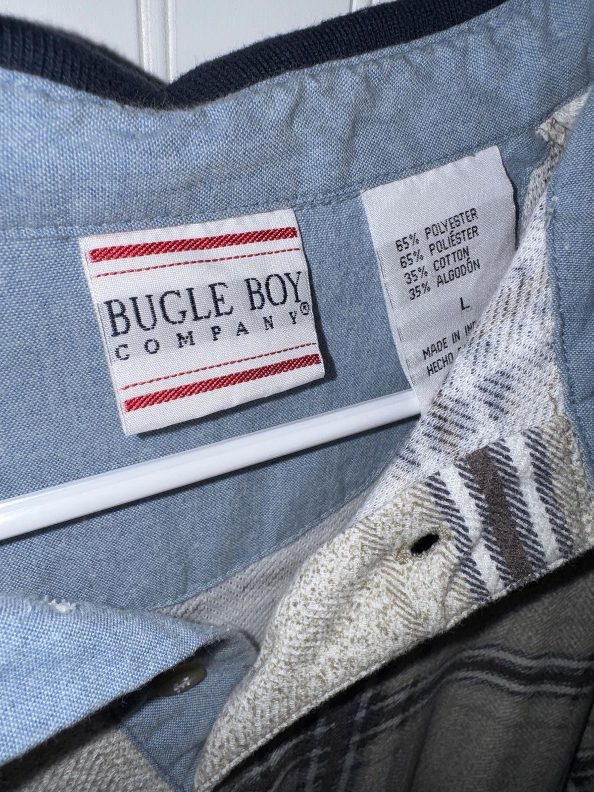Other Vintage Bugle Boy Company Men's Large Plaid Polo Shirt Size US L / EU 52-54 / 3 - 2 Thumbnail