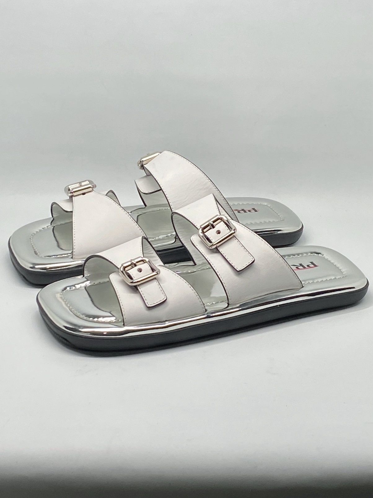 Prada Prada Double Buckle Sandal With Metallic Soles size 39.5 Size US 9.5 / IT 39.5 - 7 Thumbnail