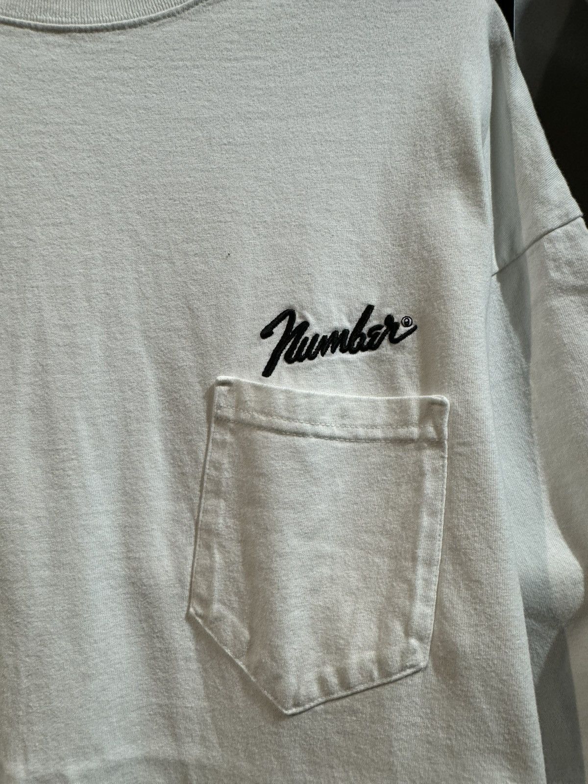 If Six Was Nine × Number (N)ine Number (N)ine Ripoff Fender Spellout Pocket White Tee Size US L / EU 52-54 / 3 - 3 Thumbnail