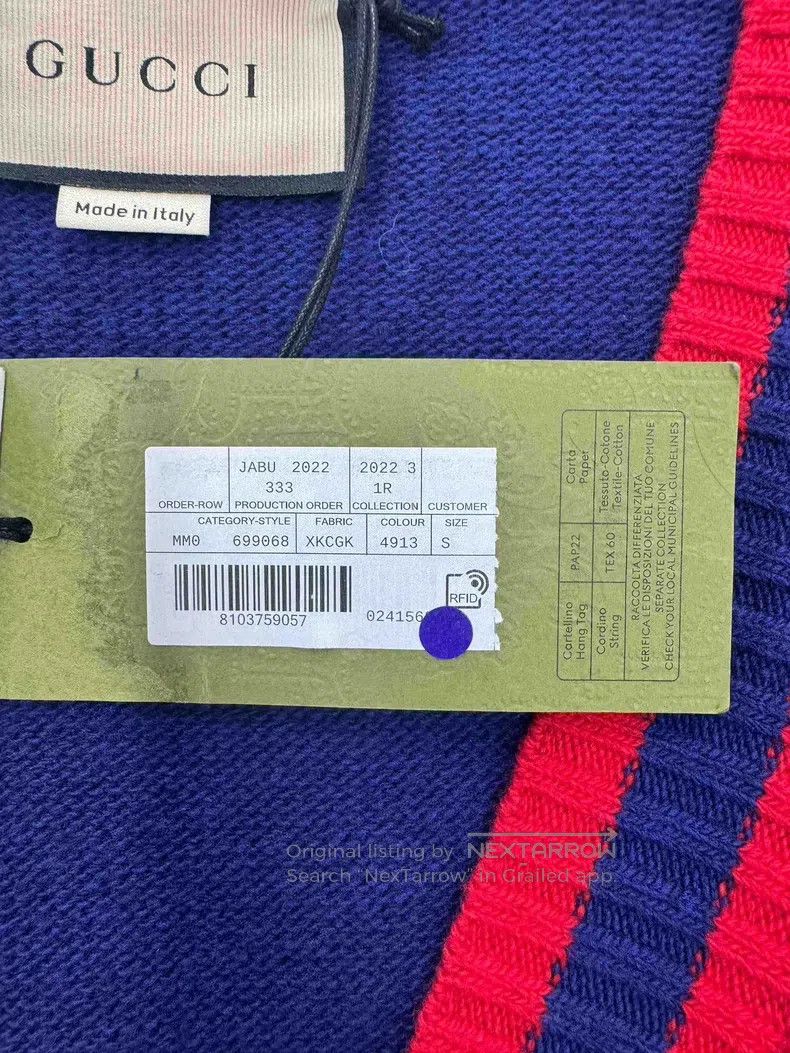 Gucci Gucci Blue animal letter embroidery logo knitted cardigan Size US S / EU 44-46 / 1 - 5 Thumbnail