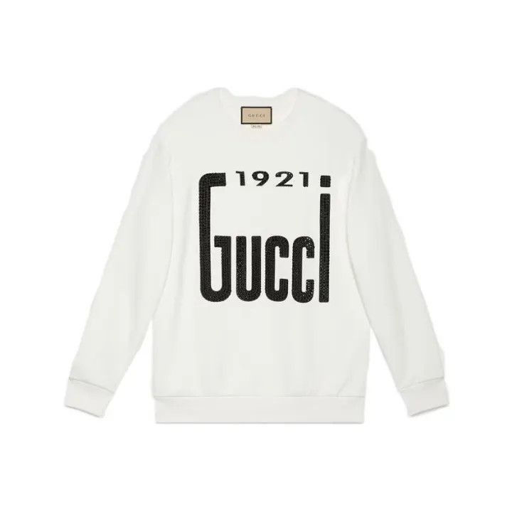 Gucci Gucci S22 Crystal Logo Pullover Sweatshirt-2507 Size L / US 10 / IT 46 - 5 Thumbnail