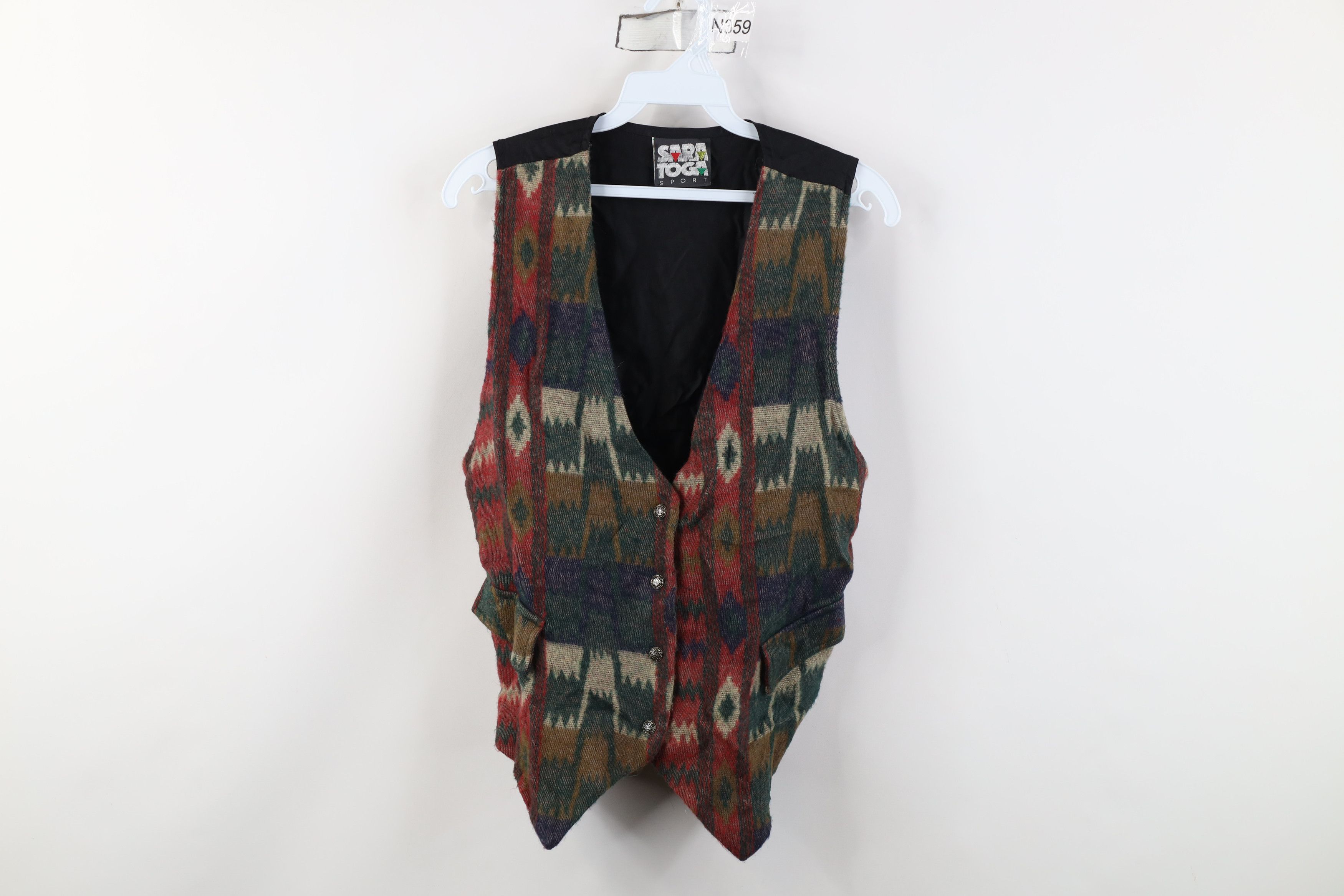 Vintage Vintage 90s Streetwear Southwestern Tie Back Vest Jacket USA Size M / US 6-8 / IT 42-44 - 1 Thumbnail