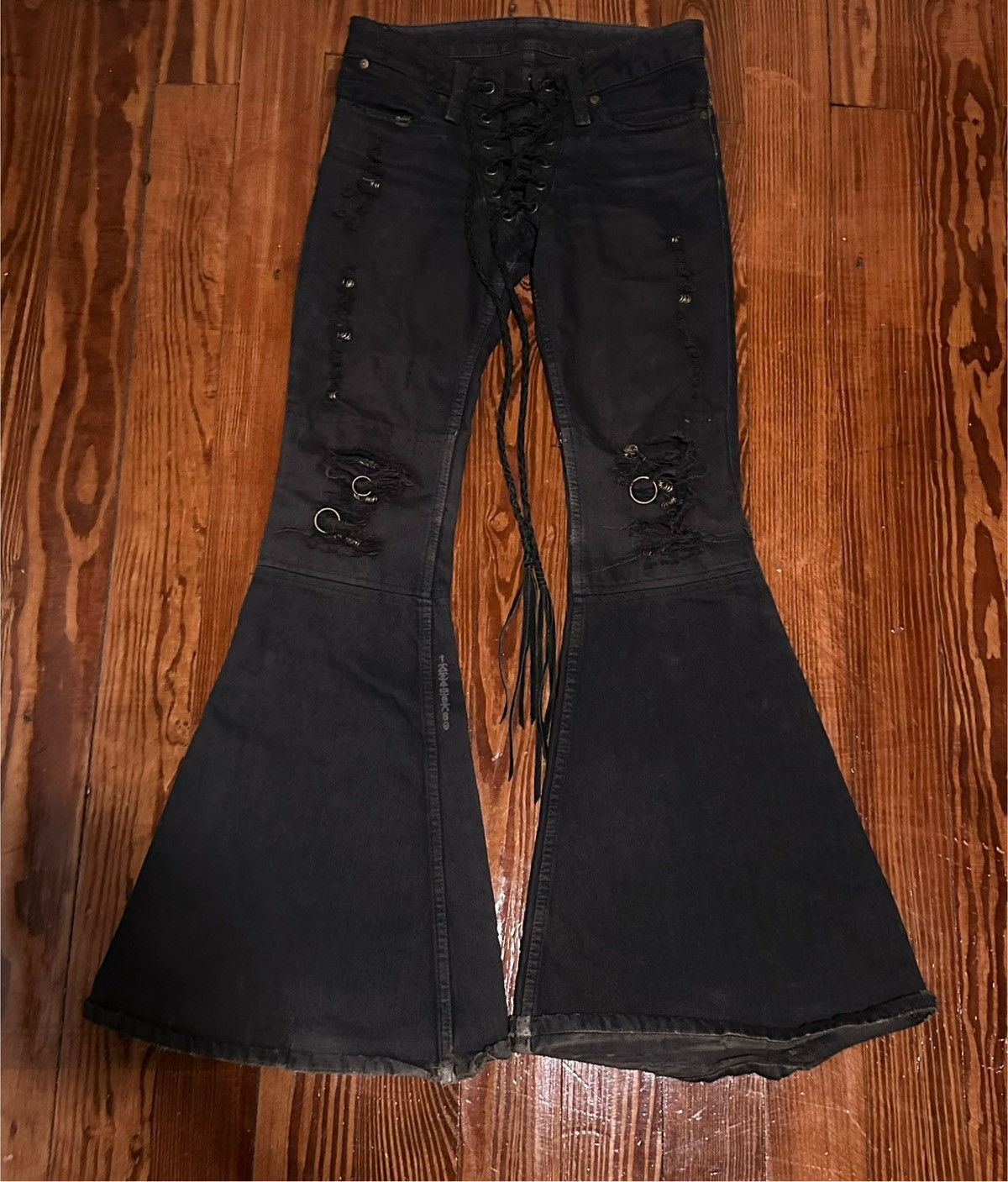 image of If Six Was Nine Mud Max Flared Lace Up’S in Black, Men's (Size 28)