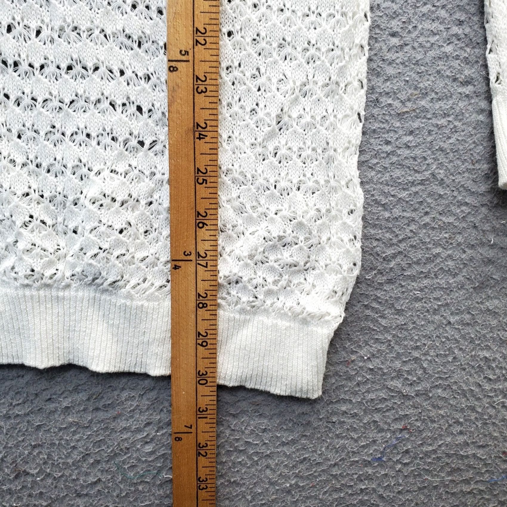 Loft LOFT Ann Taylor Sweater Womens L White Chunky Knit Long Sleeve V Neck Pullover Size L / US 10 / IT 46 - 5 Thumbnail