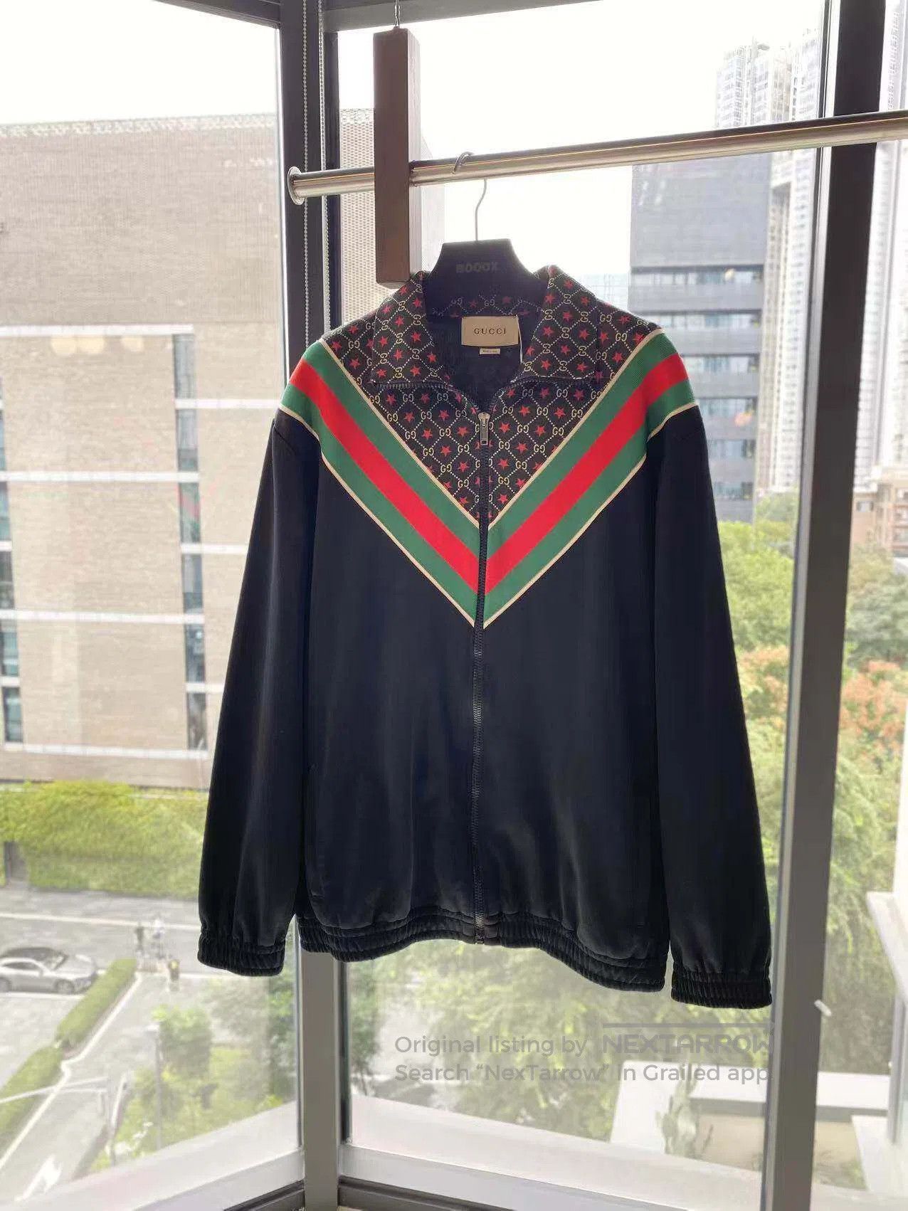 Gucci Guicci Star print V-shaped webbing knit jacket jacket| Size L / US 10 / IT 46 - 2 Thumbnail