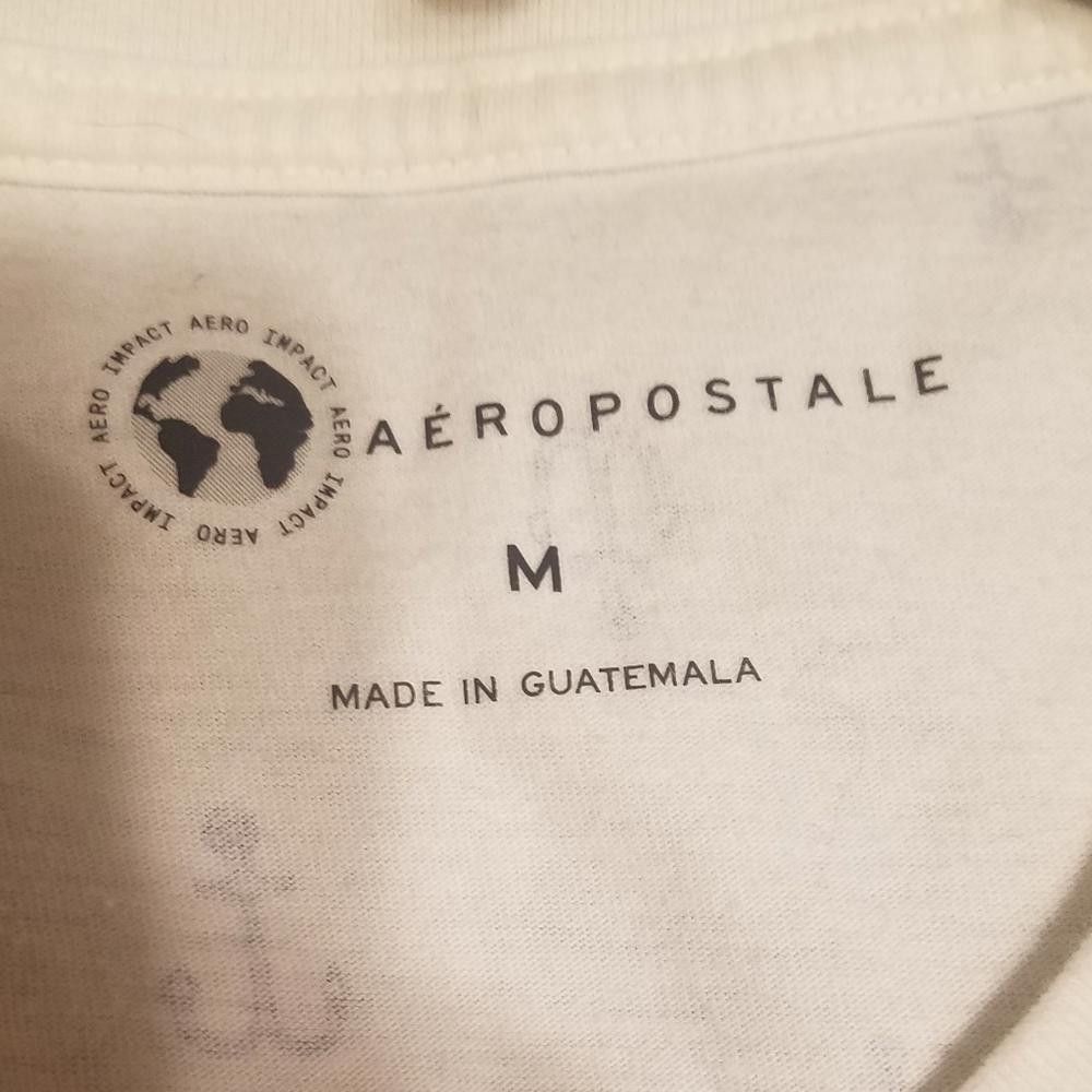 Aeropostale Aeropostale Medium Anchor Print Cream T-Shirt Size US M / EU 48-50 / 2 - 2 Thumbnail