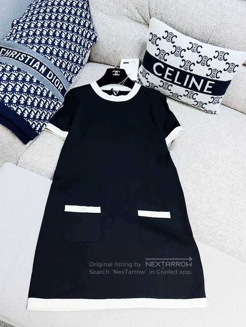 Chanel Chanel 25A black patchwork short-sleeved dress Size XS / US 0-2 / IT 36-38 - 2 Thumbnail