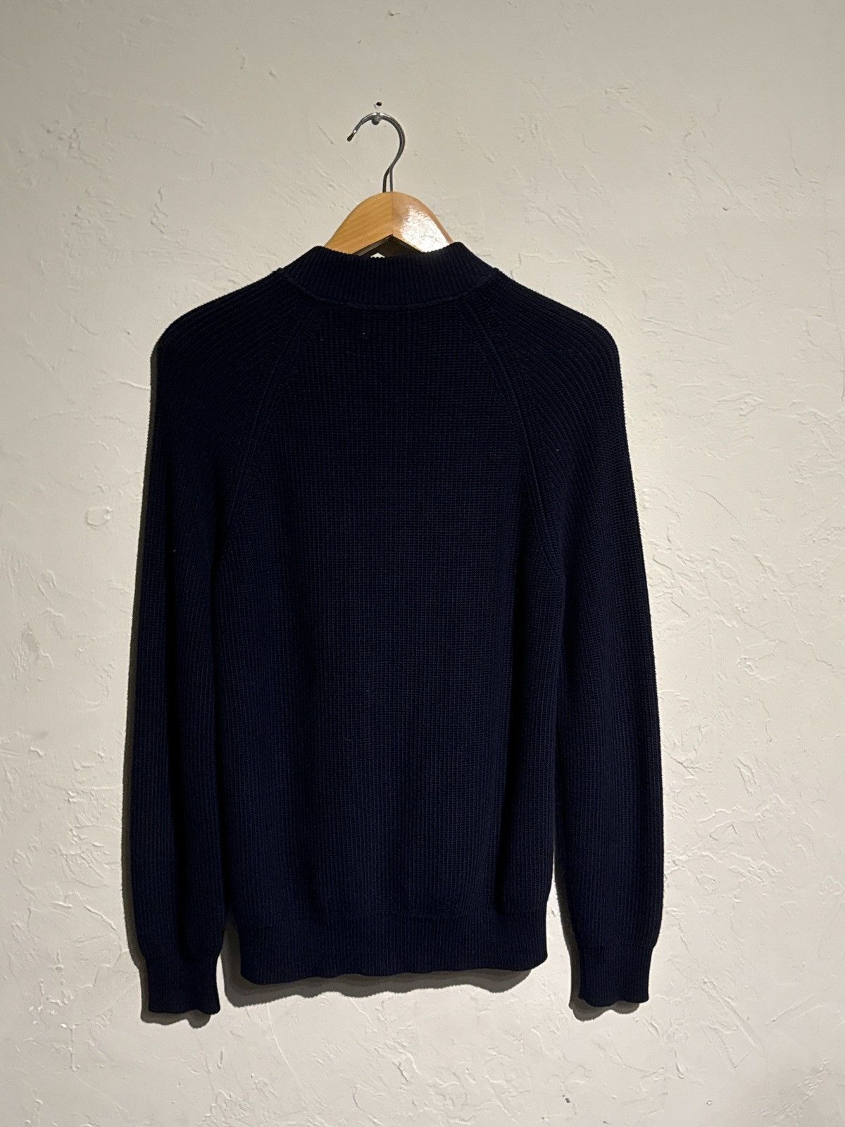 Brunello Cucinelli Navy Brunello Cucinelli Ribbed Cotton Zip Up Size US M / EU 48-50 / 2 - 2 Thumbnail