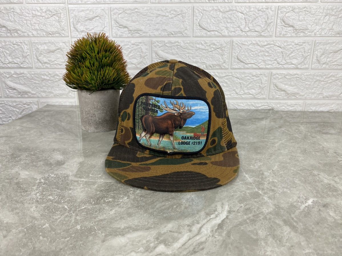 Vintage Vintage Army Camo Trucker Hat Size ONE SIZE - 1 Thumbnail