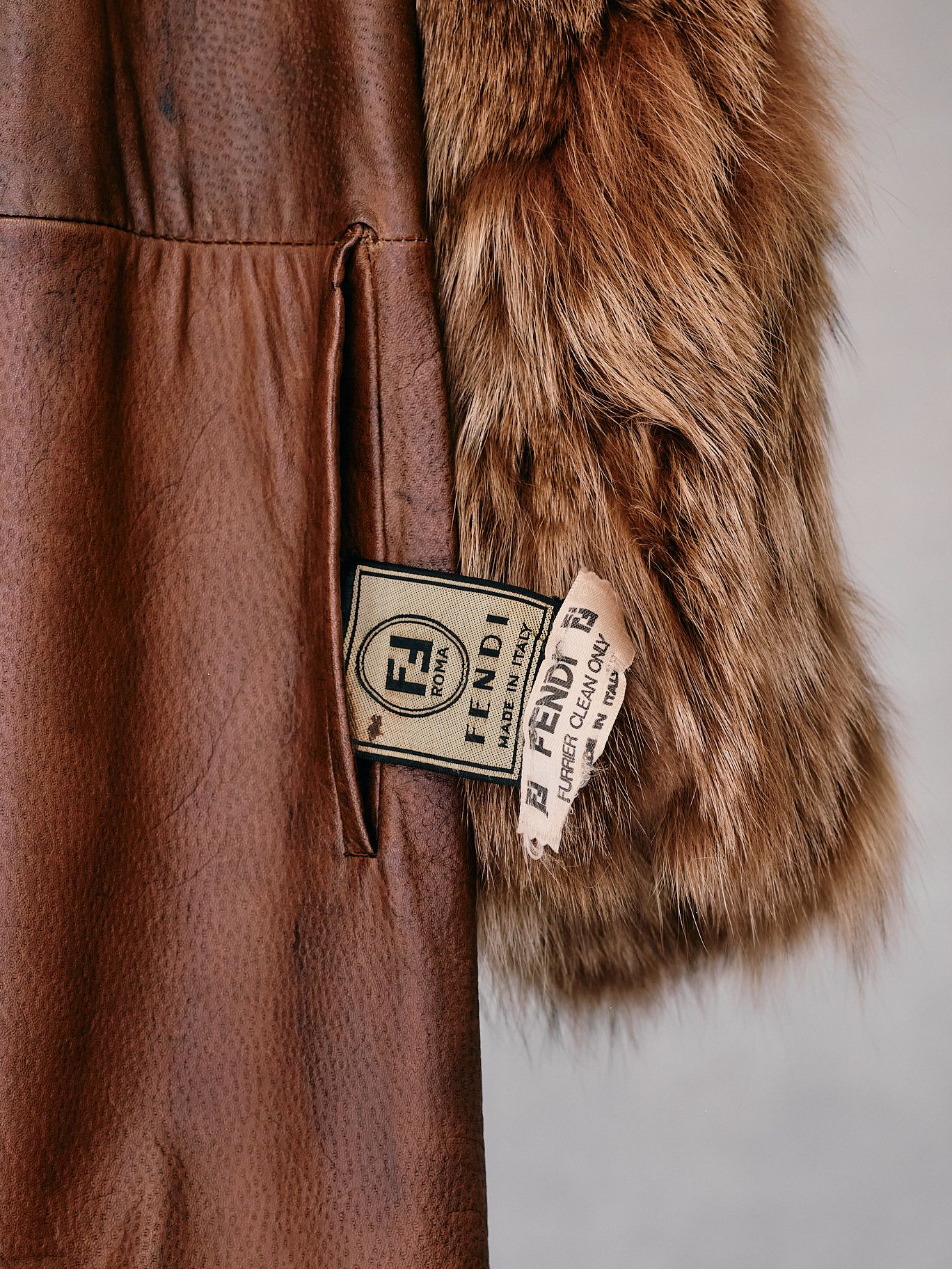 Fendi Fendi leather & fox fur coat 1984 Size L / US 10 / IT 46 - 3 Thumbnail