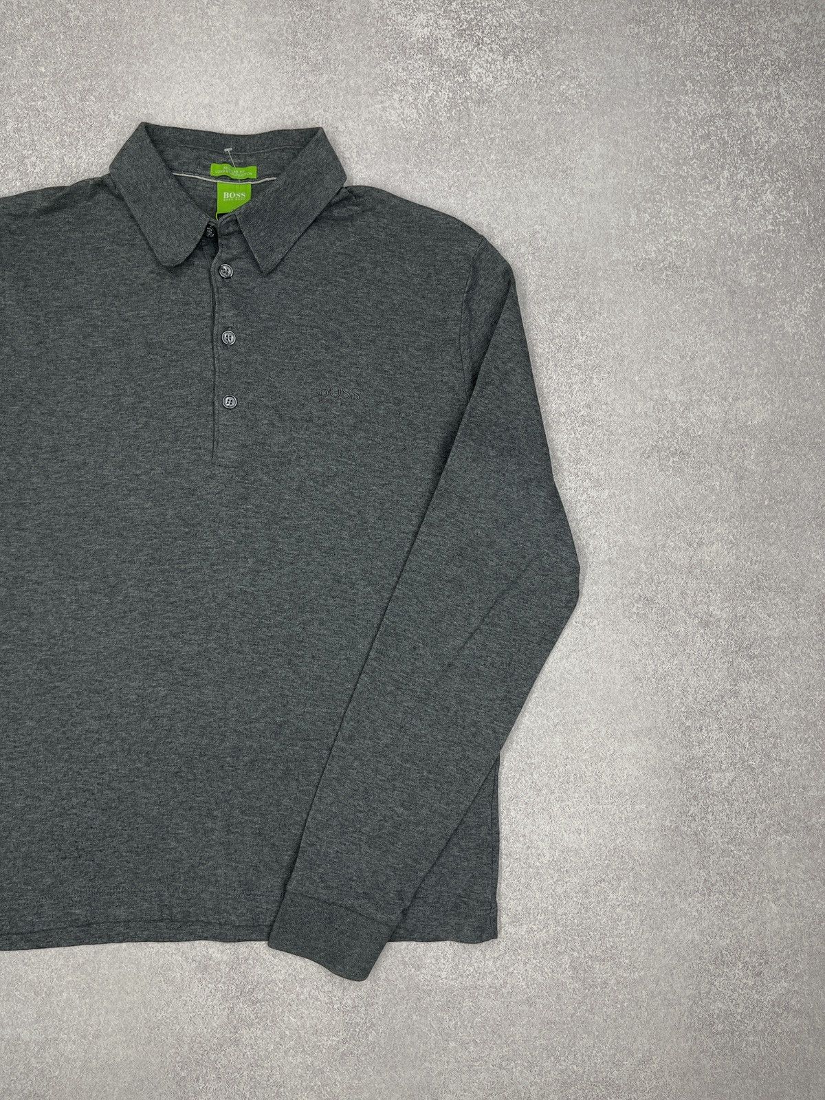 Hugo Boss Mens Hugo Boss Polo Longsleeve Rugby Grey Size S Size US S / EU 44-46 / 1 - 3 Thumbnail