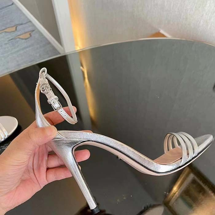 Gucci o1s1wg110425 Double G Sandals in Silver Size US 12 / IT 42 - 5 Thumbnail