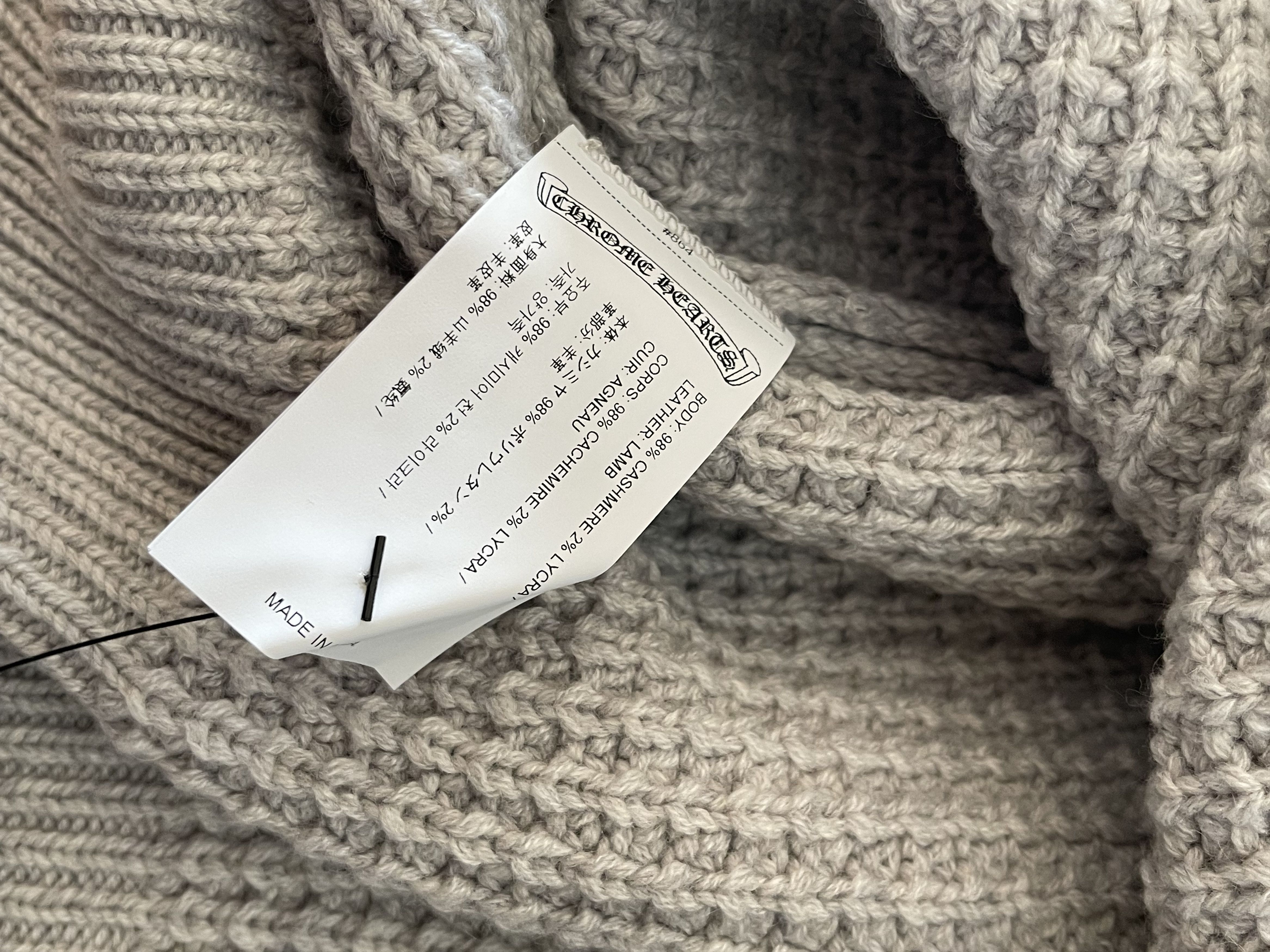 Chrome Hearts Chrome Hearts Hit + Run Grey Waffle Cashmere Sweater Size US S / EU 44-46 / 1 - 6 Thumbnail