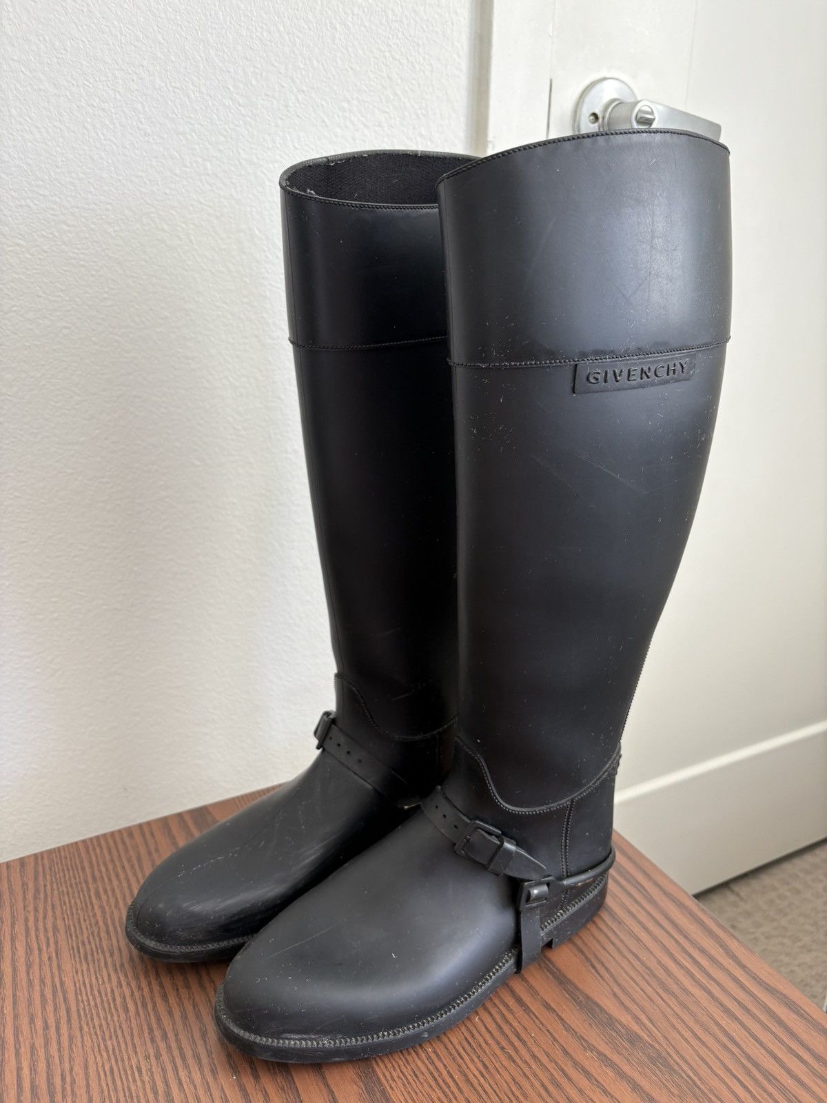 Givenchy STEAL! Givenchy Rubber Boots Black Knee High Rain Boots Size US 7 / IT 37 - 2 Thumbnail