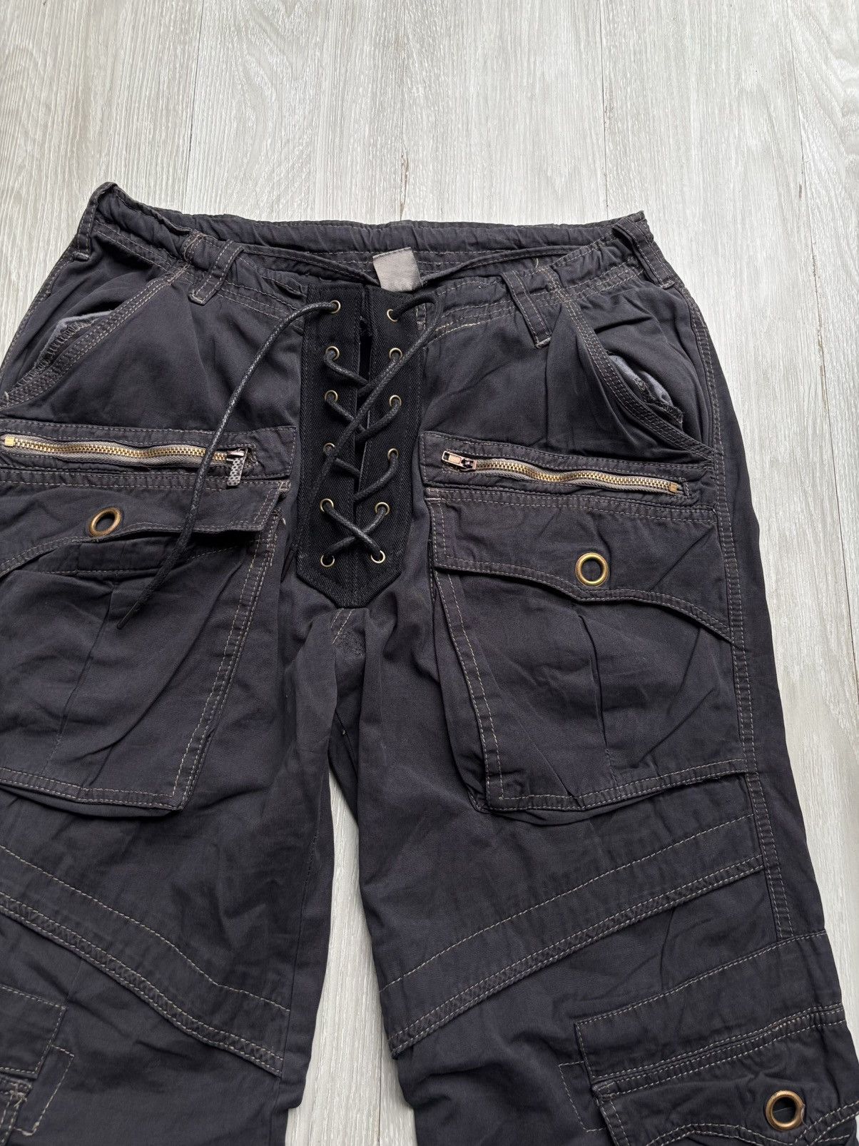 Le Grande Bleu (L.G.B.) Vertgarments lace up baggy cargo pants Size US 29 - 2 Thumbnail