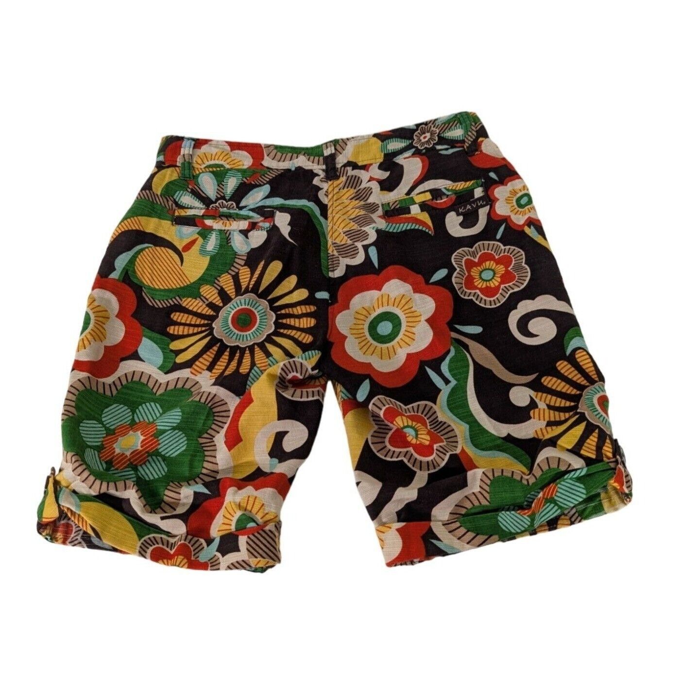 KAVU Kavu Floral Bermuda Shorts Womens Size 10 Brown Cotton Retro Size 32" / US 10 / IT 46 - 7 Thumbnail