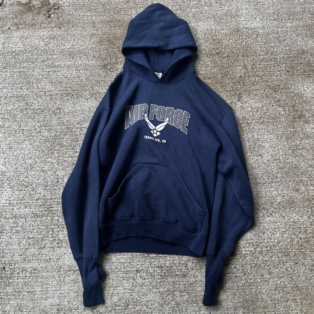 Vintage Vintage Air Force Hoodie Size L Worn Built In Glove Size US L / EU 52-54 / 3 - 1 Thumbnail