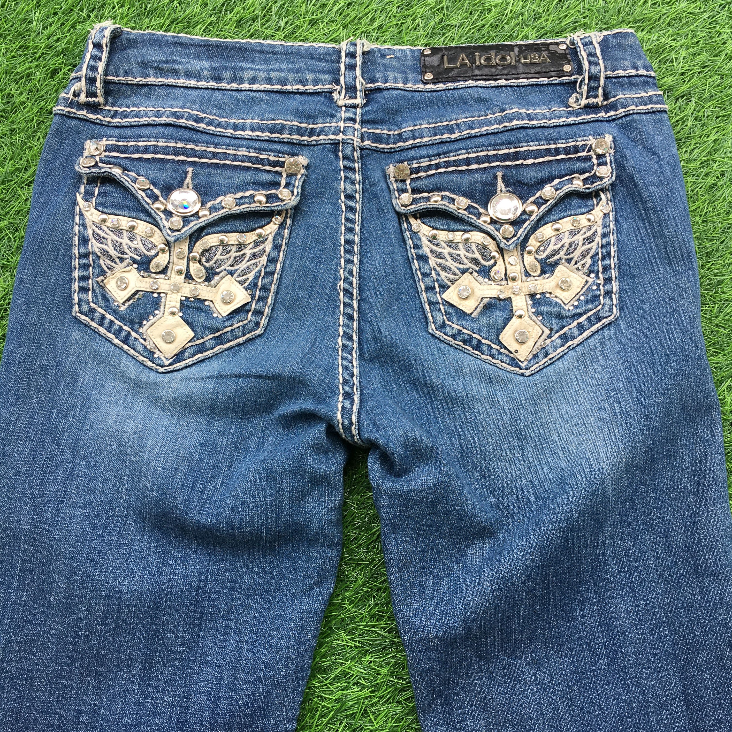 Grace in LA LA Idol USA signature cross boot jeans D-1028 Size 27" / US 4 / IT 40 - 4 Thumbnail