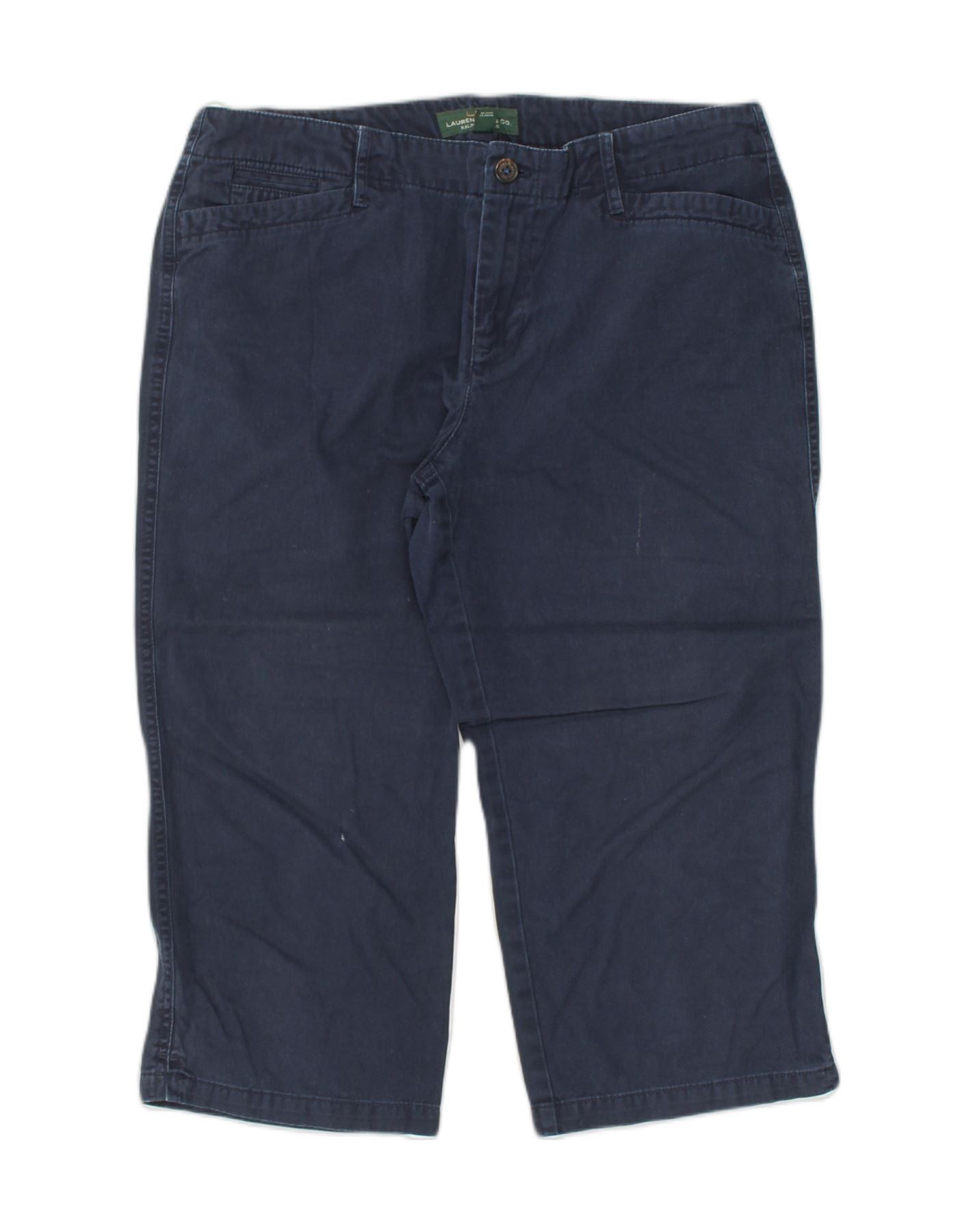 Ralph Lauren Womens Straight Capri Trousers US 10 Large W33 L20 Navy Blue Size 28" / US 6 / IT 42 - 1 Thumbnail