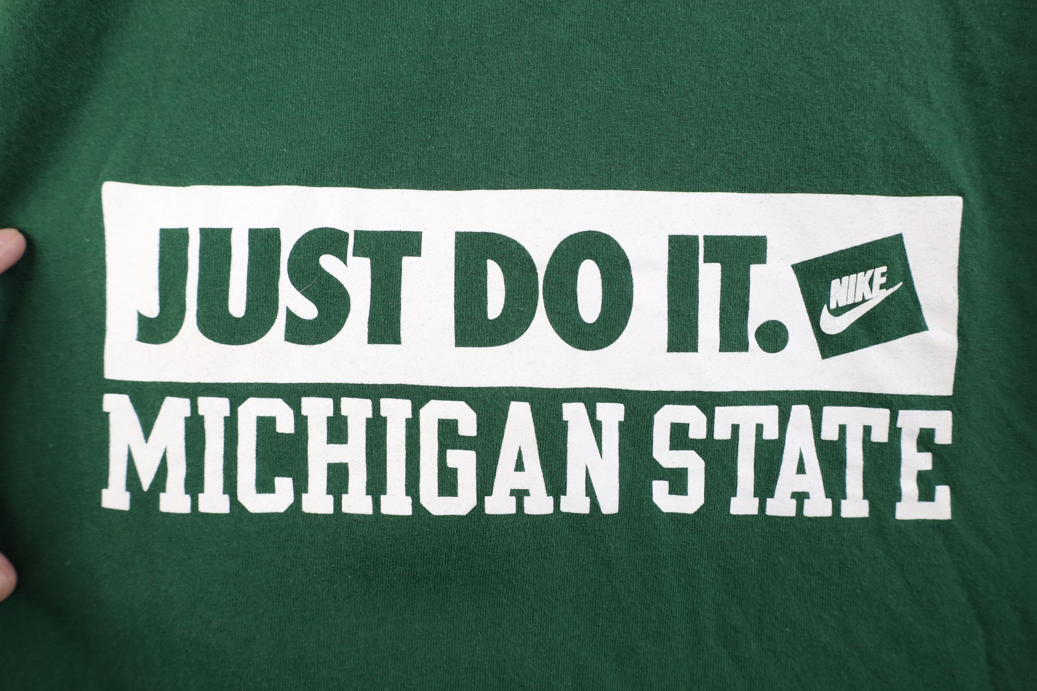 Nike Vintage Nike Just Do It Michigan State University T-Shirt Size US XL / EU 56 / 4 - 4 Thumbnail