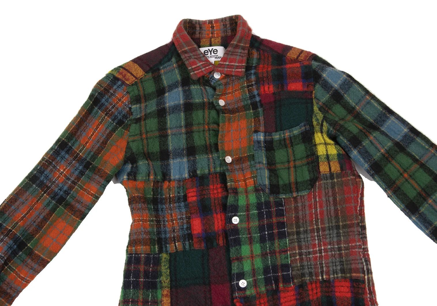 Junya Watanabe Wool Felted Check Crazy Pattern Long Sleeve Shirt Green Size US XS / EU 42 / 0 - 2 Thumbnail