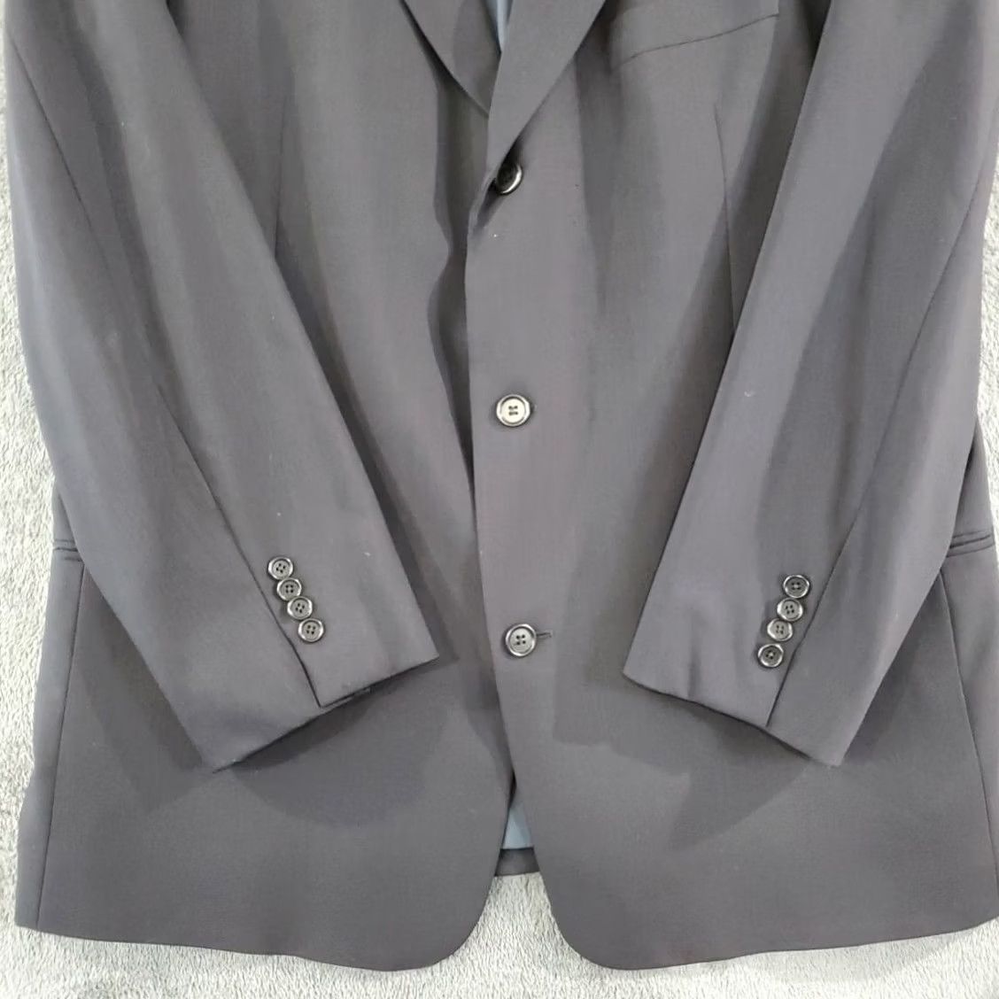 Hugo Boss HUGO BOSS Blazer Wool Blue Men's 46 Tall Wool Virgin / Dark Navy Solid Single-Breasted 3-Button Jacket Blazer Blazer Jacket Dress Coat Type: Blazer Size 46R - 6 Thumbnail