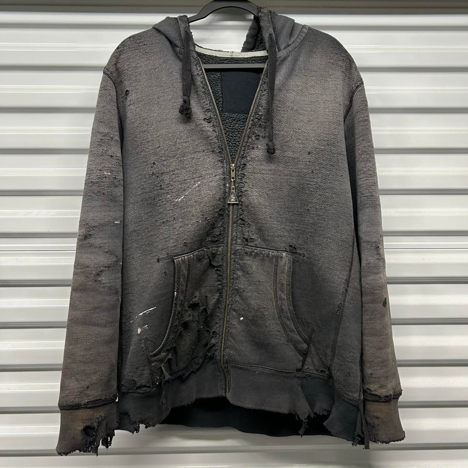 Other VTG/Y2K Super Thrashed/Distressed Faded Sherpa Zip Up Hoodie Size US XL / EU 56 / 4 - 1 Thumbnail