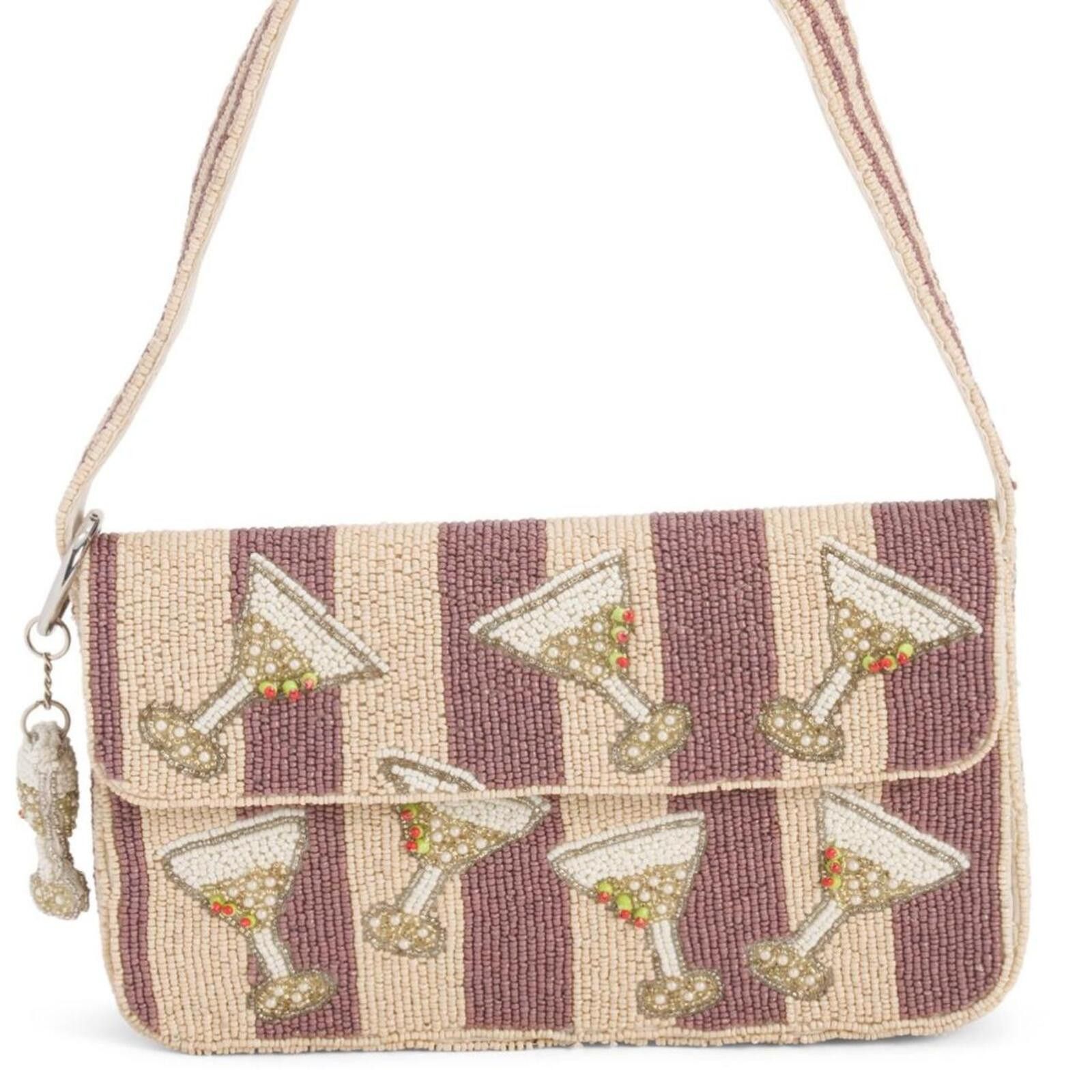 Marsell TikTok viral Multicoloured Beaded Bag Martini Olive Striped Size ONE SIZE - 2 Thumbnail