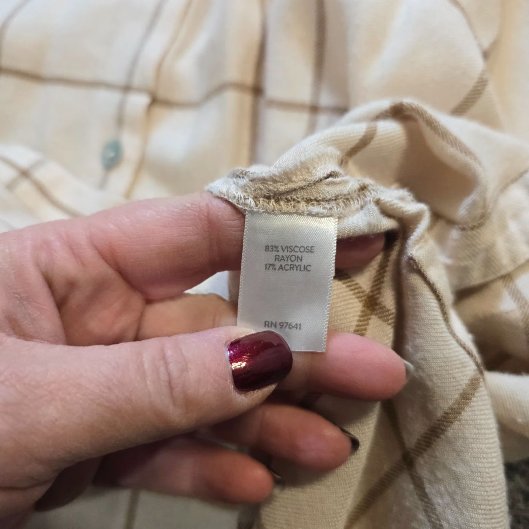 J. Jill J Jill Top Shirt Women L Beige Plaid Flannel Button Up Classic Casual Career Size L / US 10 / IT 46 - 7 Thumbnail