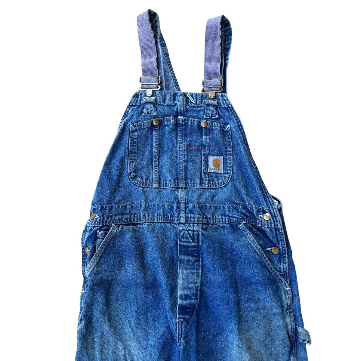 Carhartt Purple straps! Carhartt Washed Blue Denim Overalls 90s Jeans Size US 38 / EU 54 - 5 Thumbnail