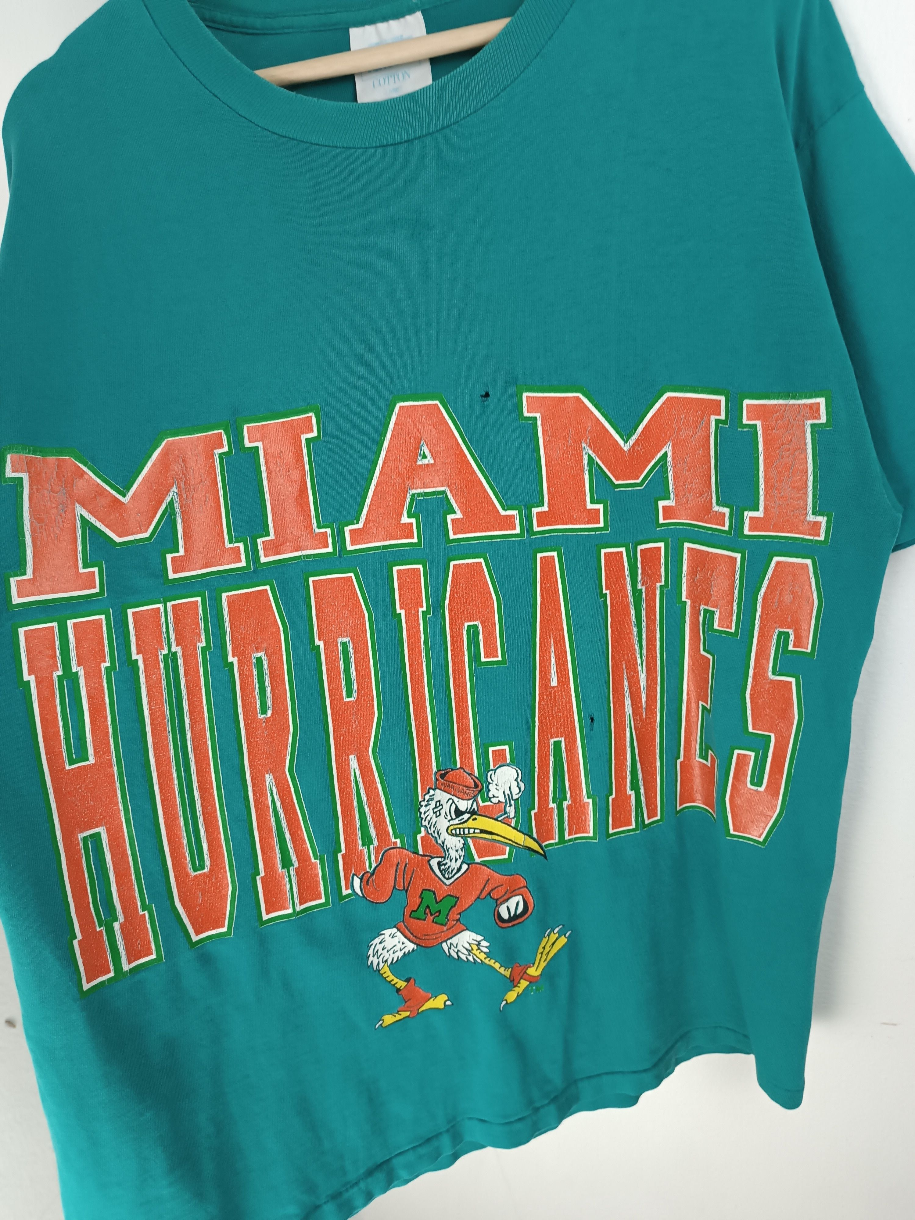 NFL THRASHED FADED VINTAGE 90s MIAMI HURRICANES gators dolphins Size US L / EU 52-54 / 3 - 12 Thumbnail