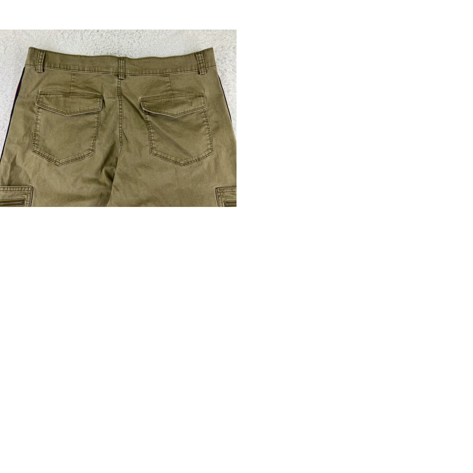 Athleta Athleta Pants Womens 10 Green Cargo Side Stripe Cotton Lyocell Blend Zip 31x28 Size 32" / US 10 / IT 46 - 10 Thumbnail