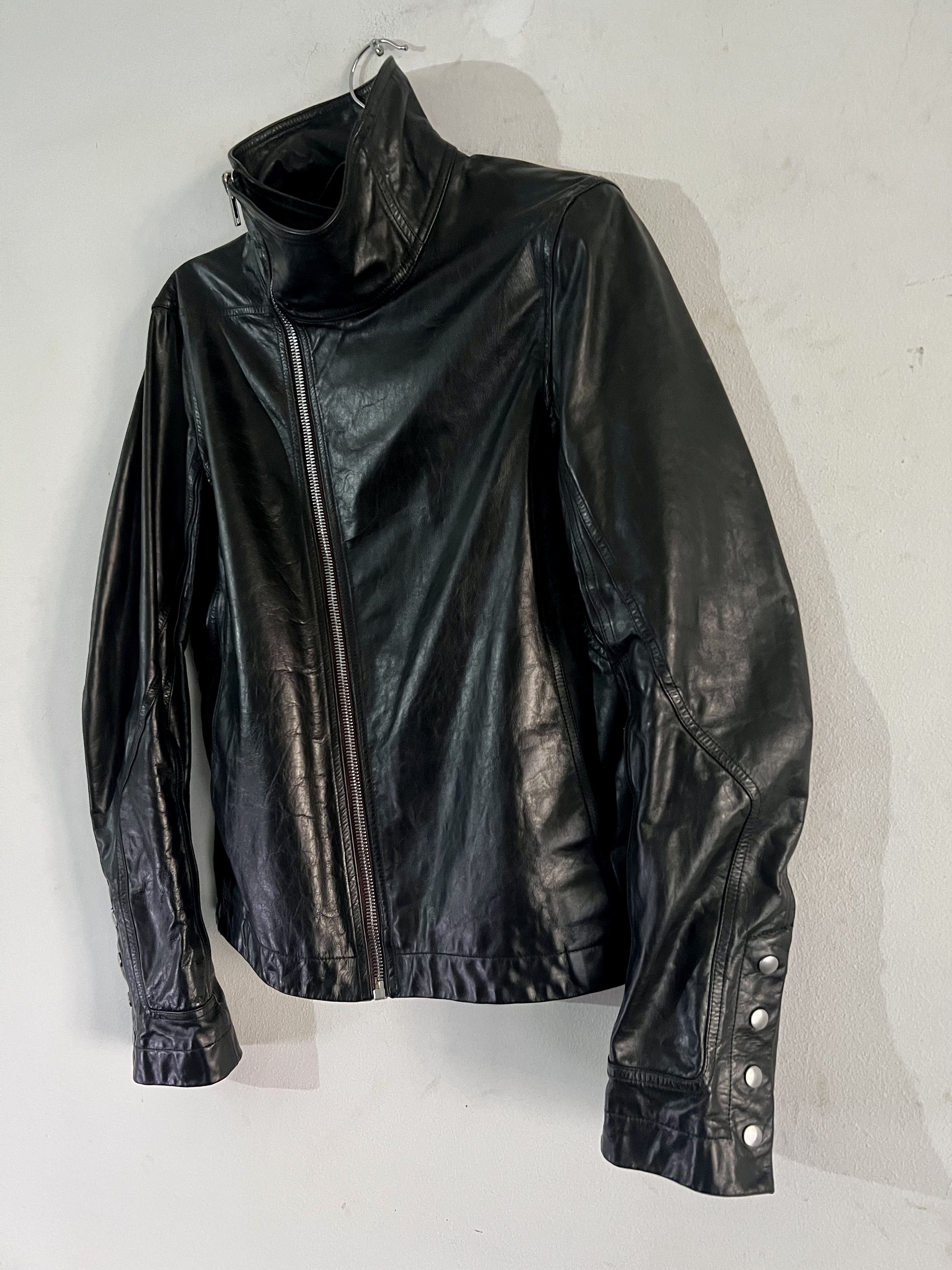Rick Owens F/W 20 "PERFORMA" Asymmetrical Leather Biker Jacket Size US M / EU 48-50 / 2 - 5 Thumbnail