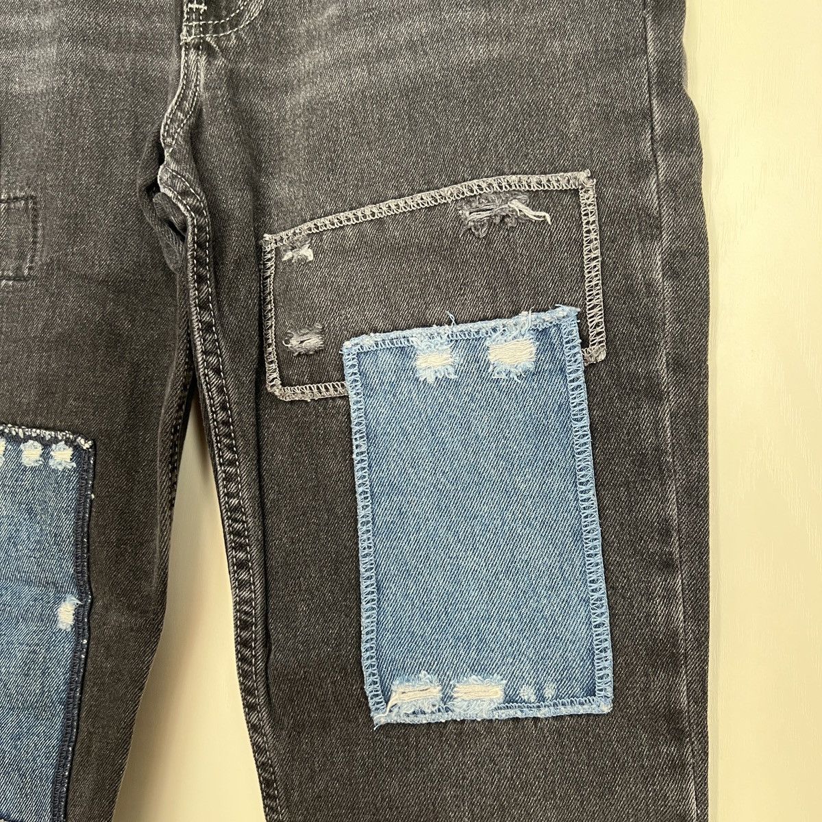 Bdg BDG Dad Jean Black Patchwork Denim Jeans Size US 29 - 2 Thumbnail