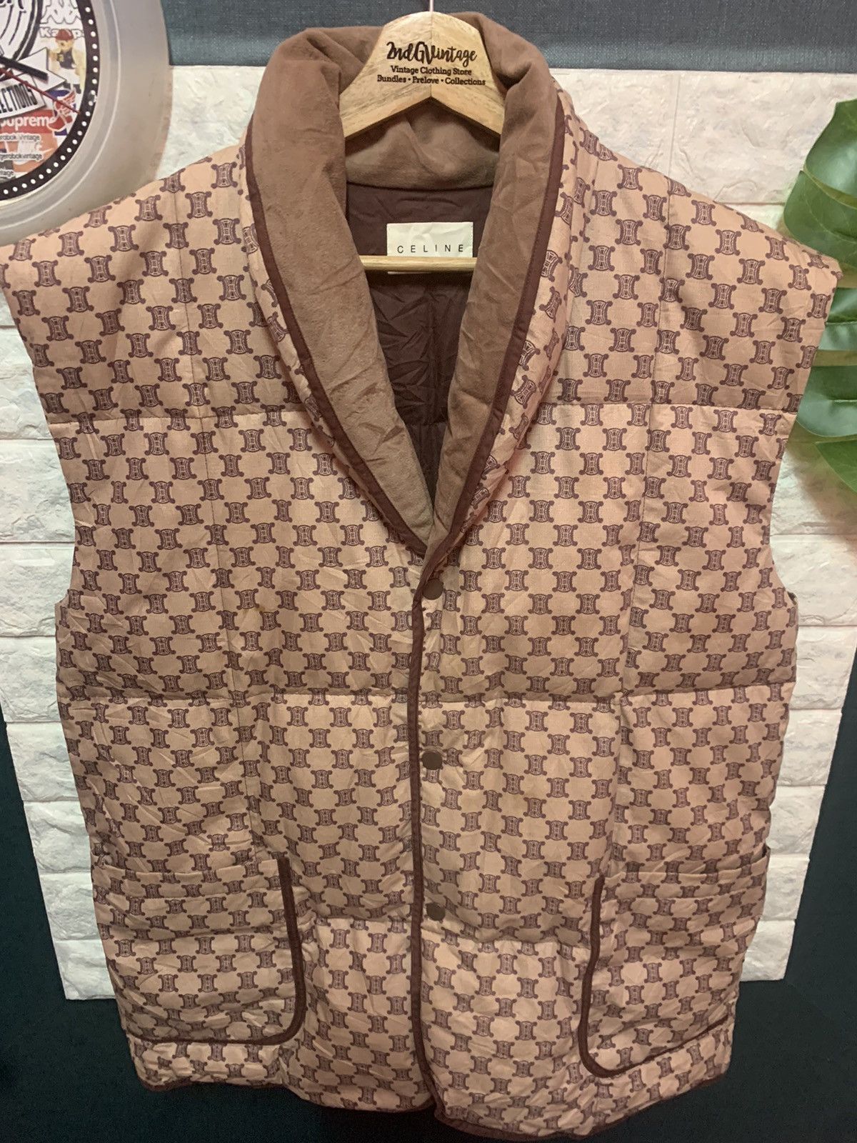 Celine RARE!! Puffer Vest Jacket CELINE Monogram Size US L / EU 52-54 / 3 - 3 Thumbnail