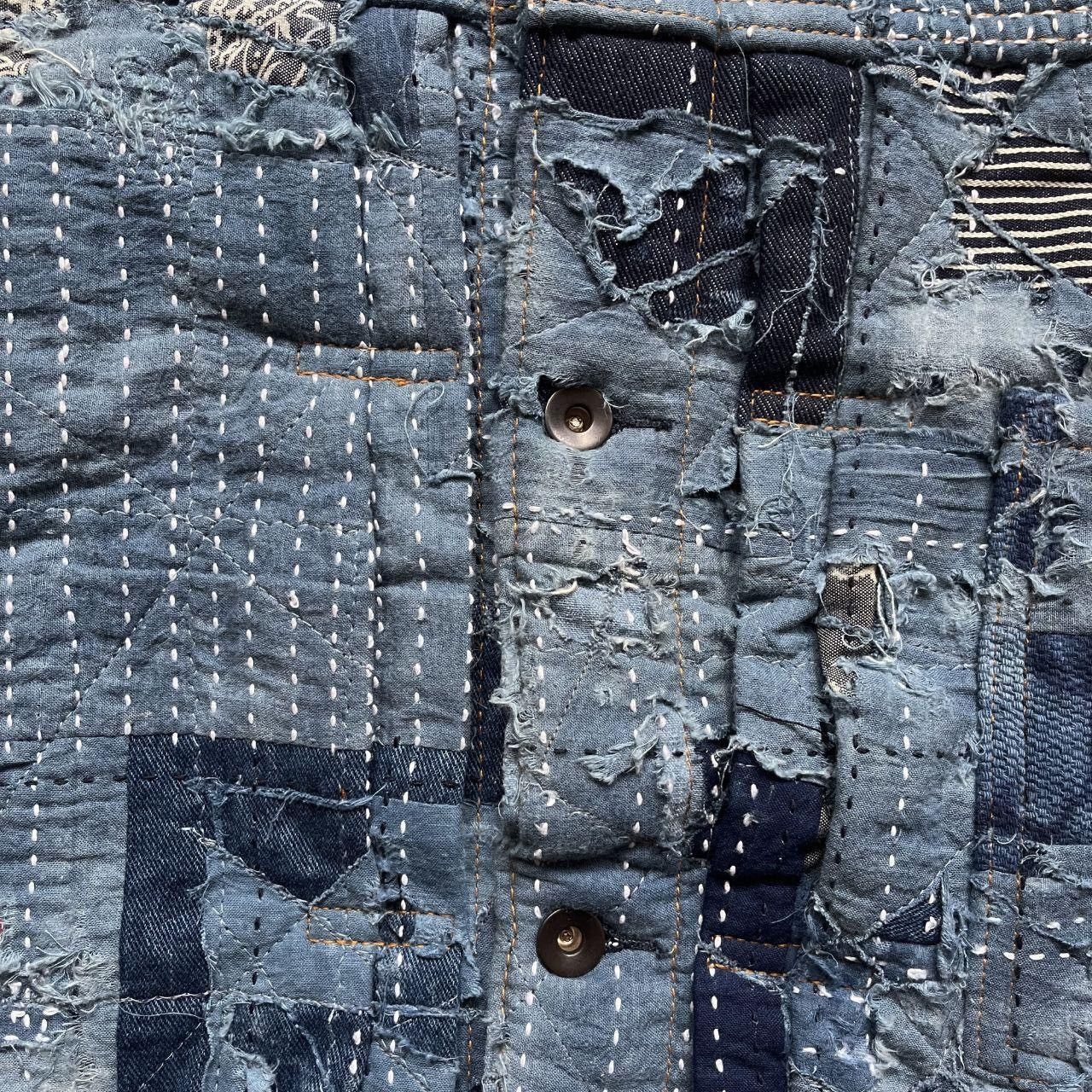 Kapital Indigo Boro Sashiko Denim Jacket Size US L / EU 52-54 / 3 - 8 Thumbnail